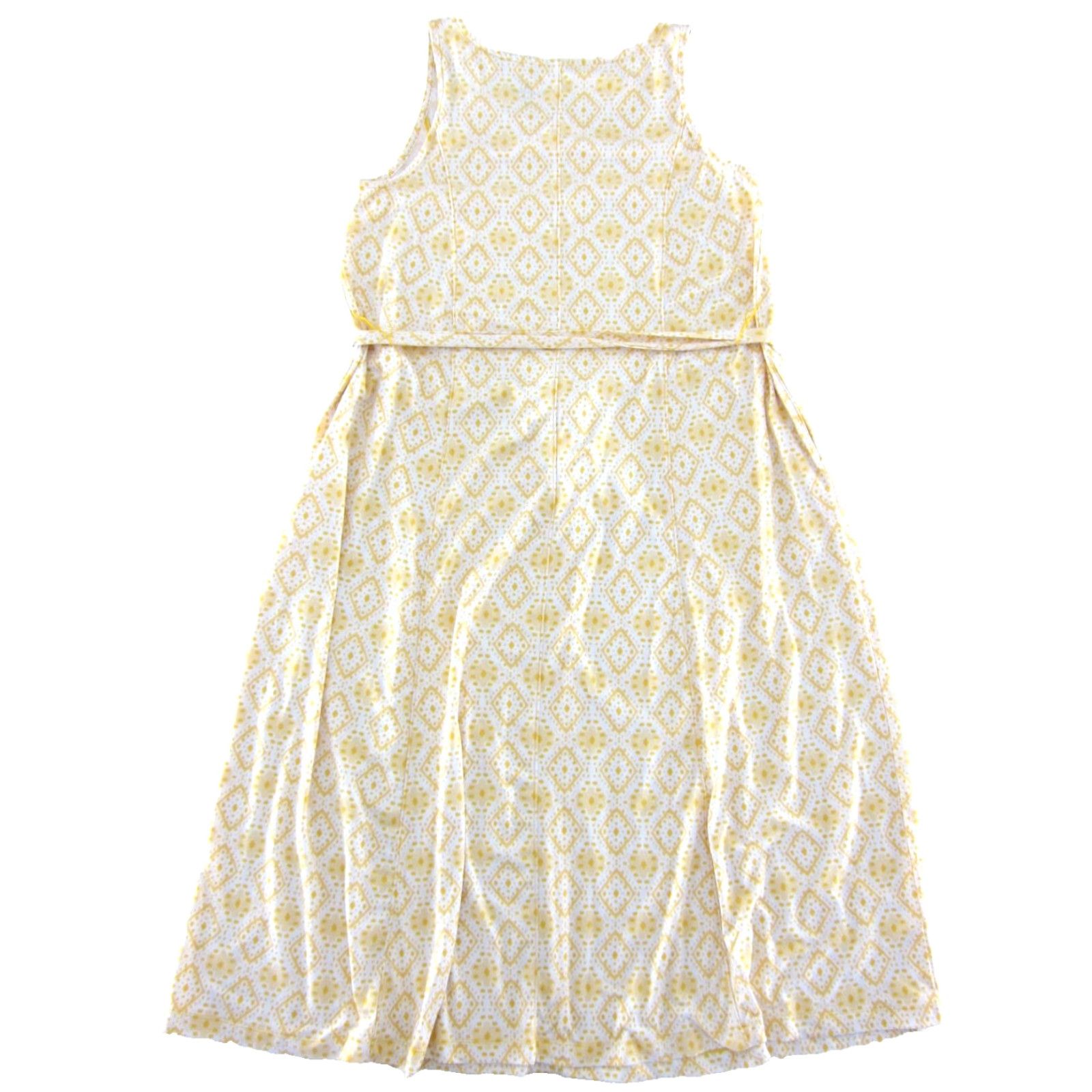Vintage Cuddl Duds Maxi Tank Dress Pocket Yellow Diamond Soft Jersey Stretch PL Women's) Size L / US 10 / IT 46 - 2 Thumbnail