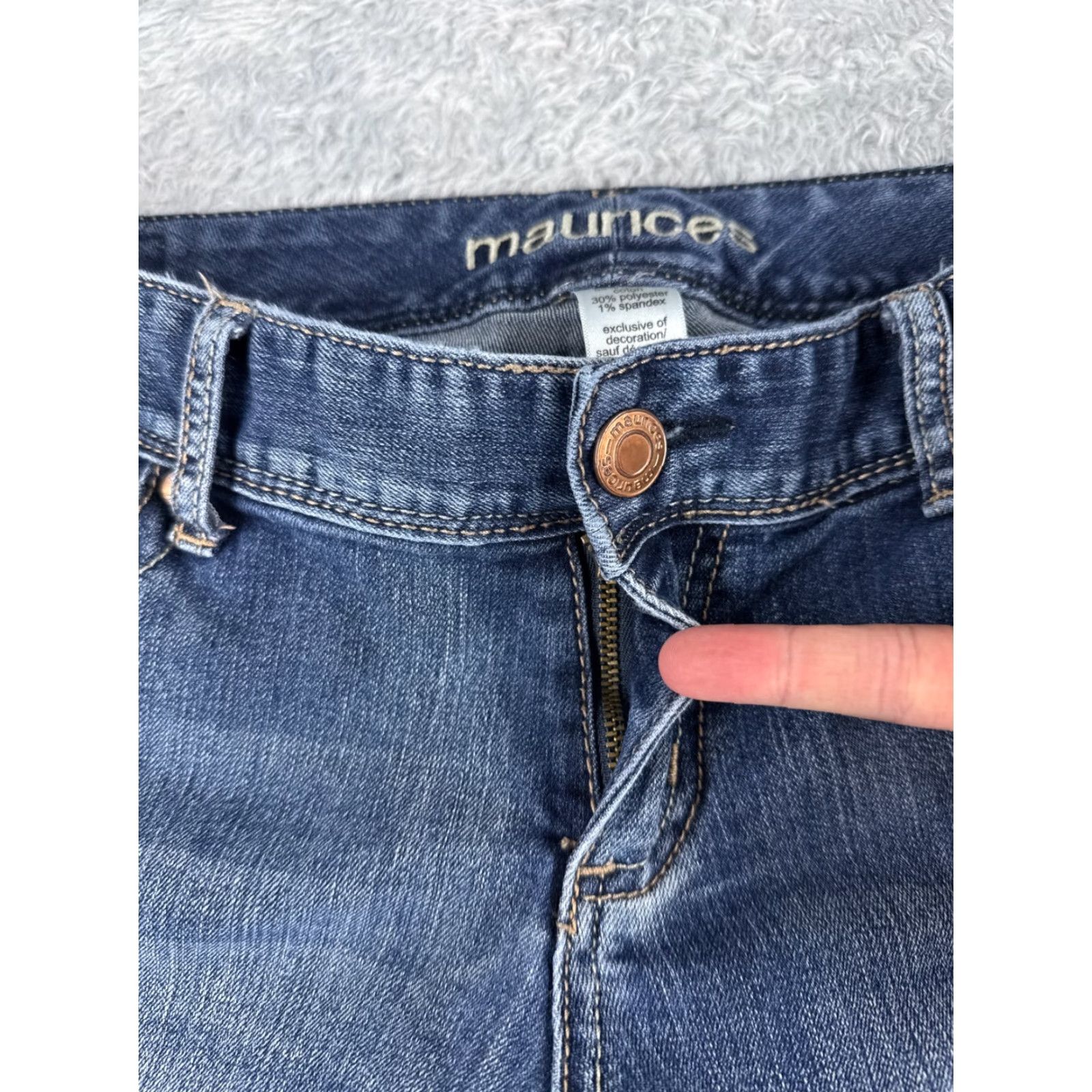 Vintage Maurices Jeans Womens 7 Blue Denim Low Rise Bootcut Cotton 28x30 Regular Inseam 30 in 5-Pocket Size 28" / US 6 / IT 42 - 5 Thumbnail