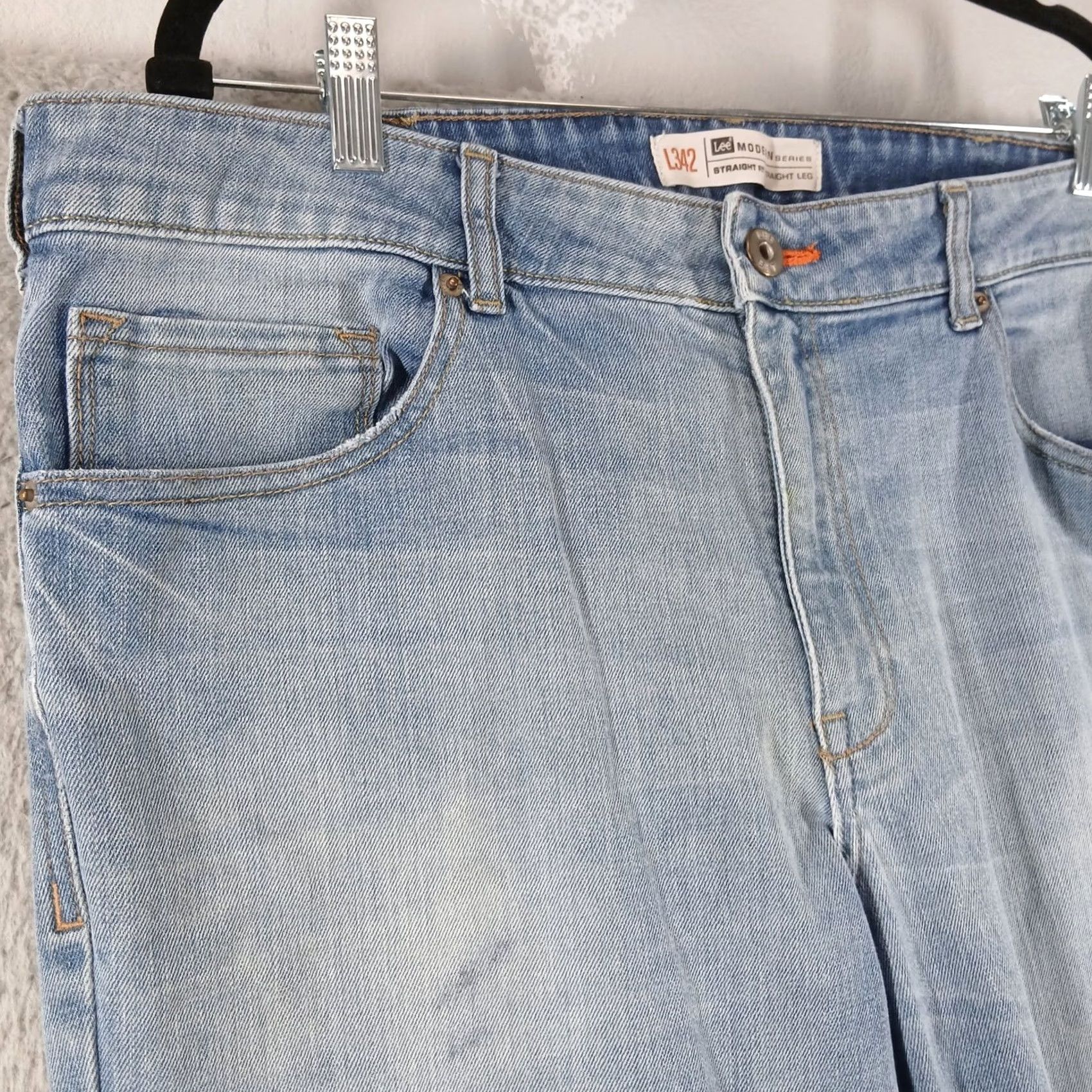 Lee Lee Modern Series Jeans Straight Denim 38x30 Light Wash Men Slim? Size US 38 / EU 54 - 7 Thumbnail