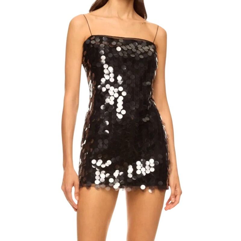 16Arlington 16ARLINGTON Fia Sequin Mini Dress in Black, Size US 12 Size XL / US 12-14 / IT 48-50 - 2 Thumbnail
