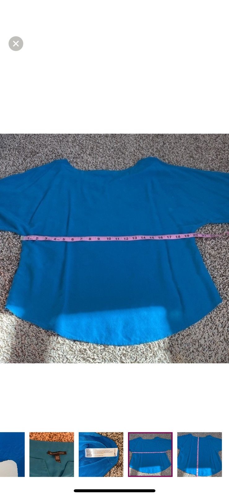 Eileen Fisher Eileen fisher XS teal silk blouse Size XS / US 0-2 / IT 36-38 - 6 Thumbnail