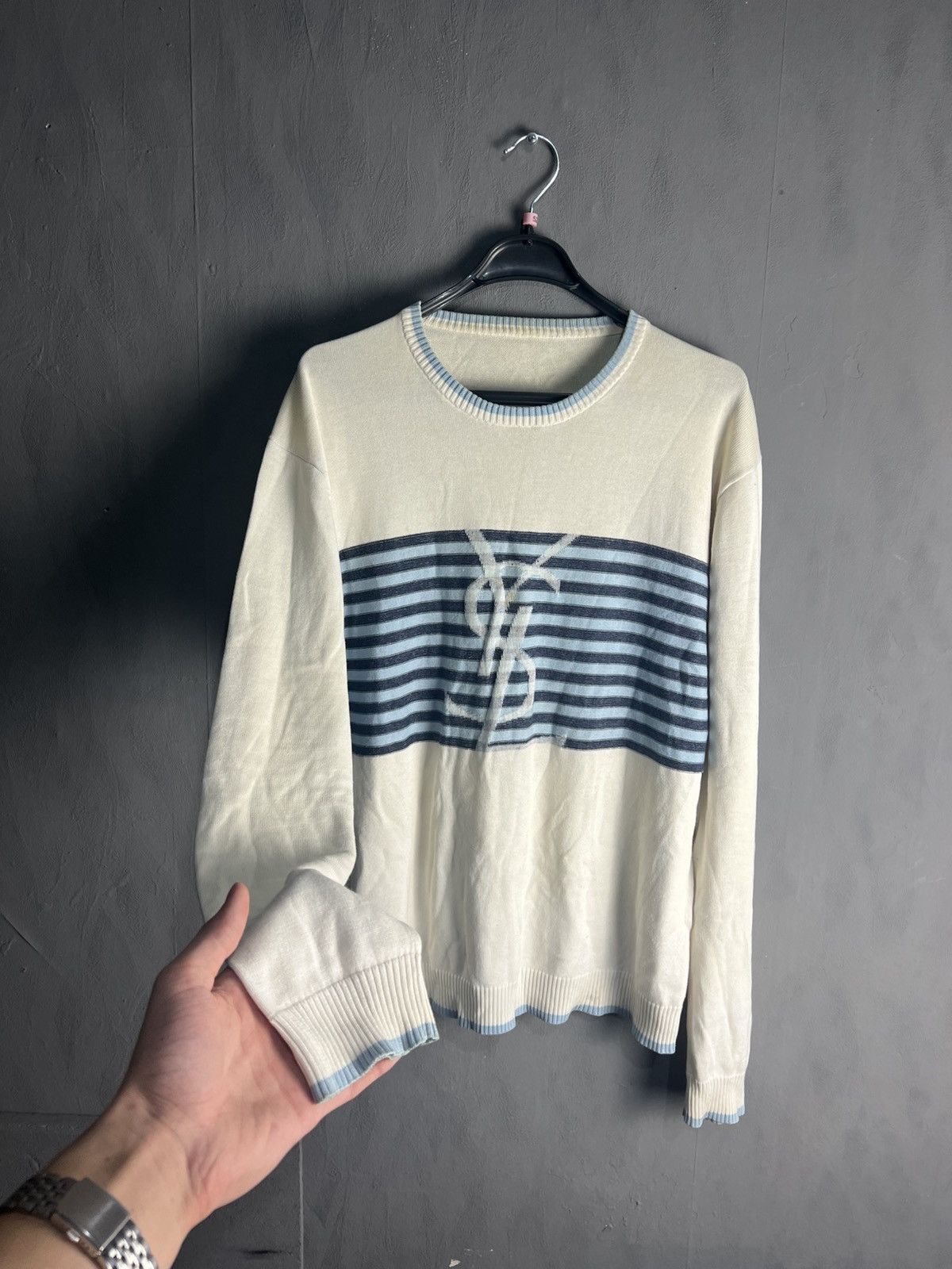 Yves Saint Laurent YSL striped sweater Size US L / EU 52-54 / 3 - 2 Thumbnail