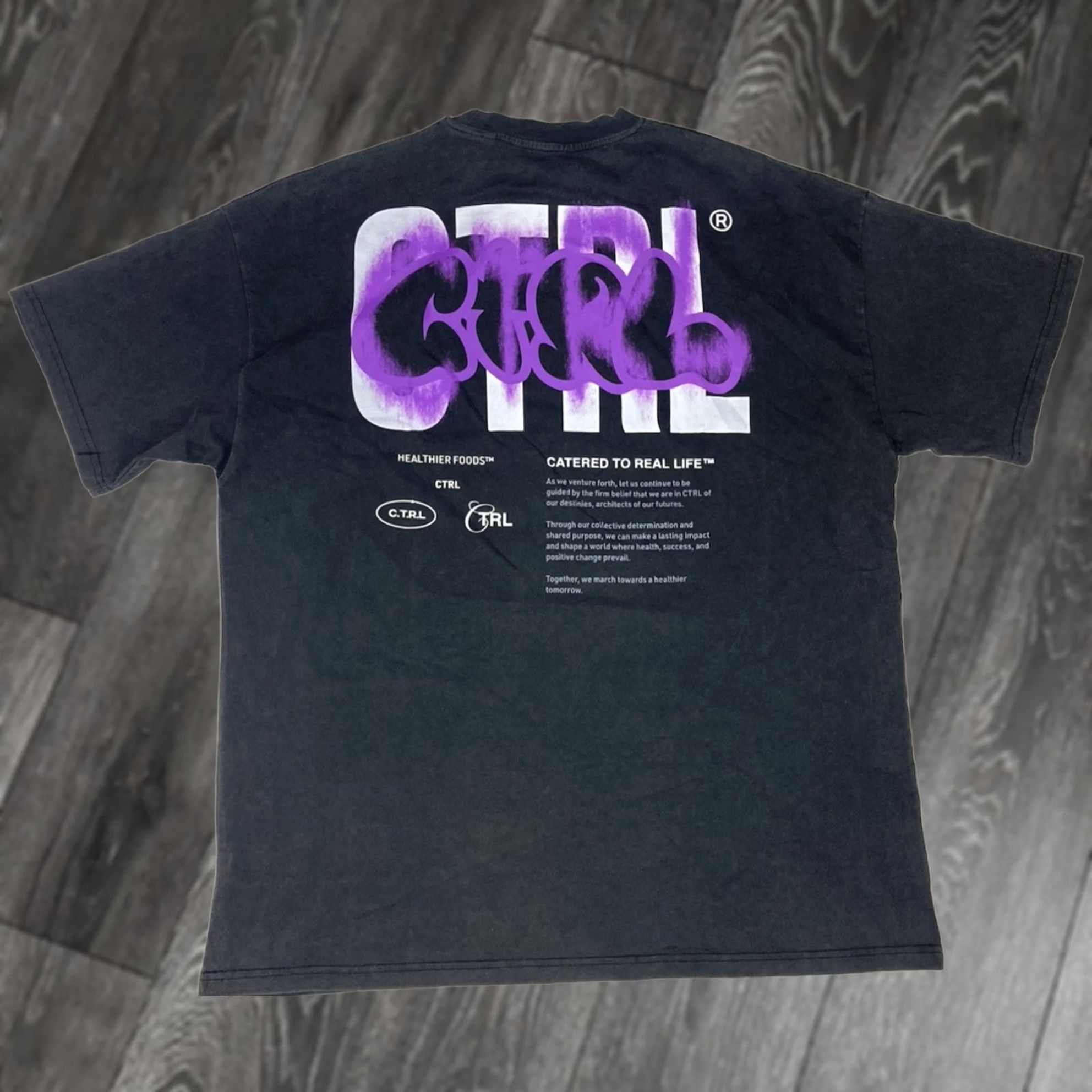Vintage CTRL Catered to Real Life Graphic T-shirt Men L Oversized Black Short Sleeve Size US L / EU 52-54 / 3 - 1 Thumbnail
