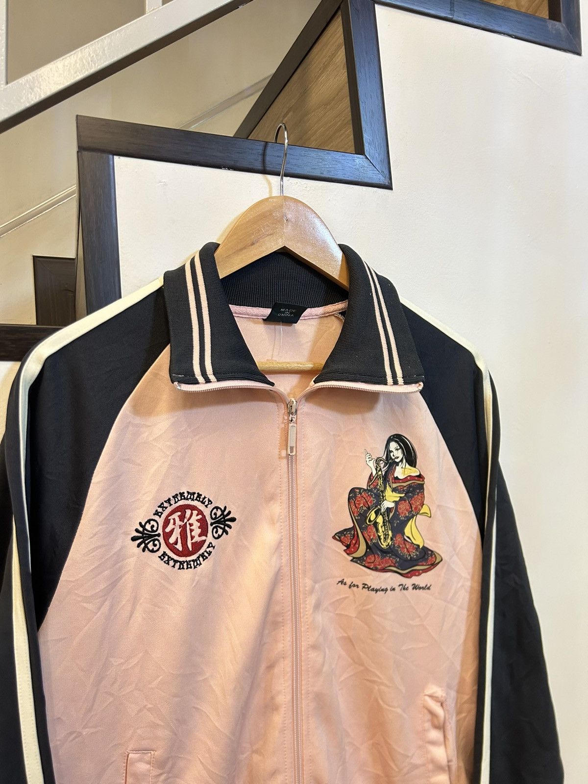Japanese Brand Bullet Noise Japan Geisha Saxophone Sukajan Track Jacket Size US L / EU 52-54 / 3 - 5 Thumbnail