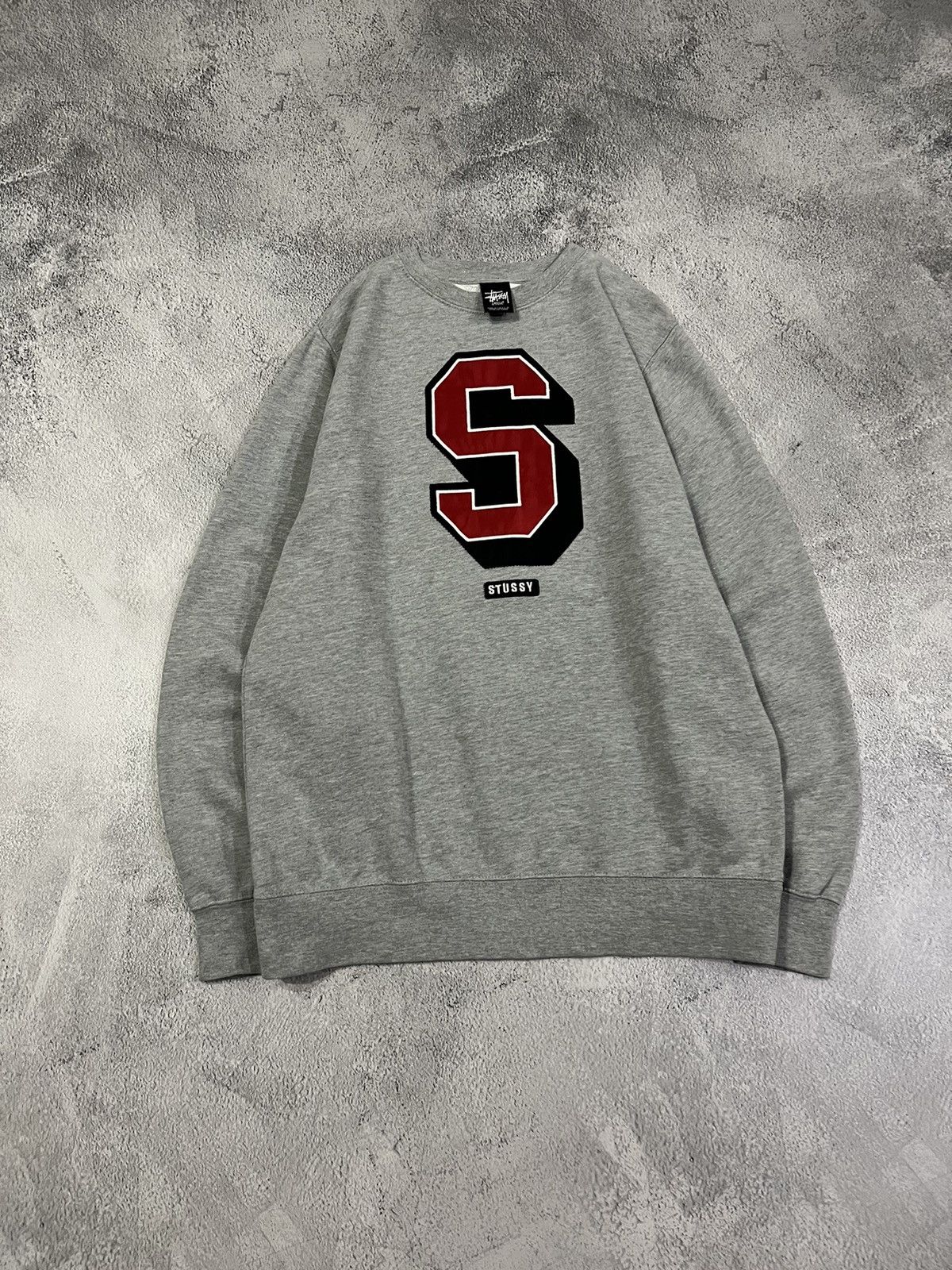 Stussy × Vintage Vintage Y2k Stussy 🩶 Spellout Big Logo Sweatshirt 00’s Size US L / EU 52-54 / 3 - 3 Thumbnail