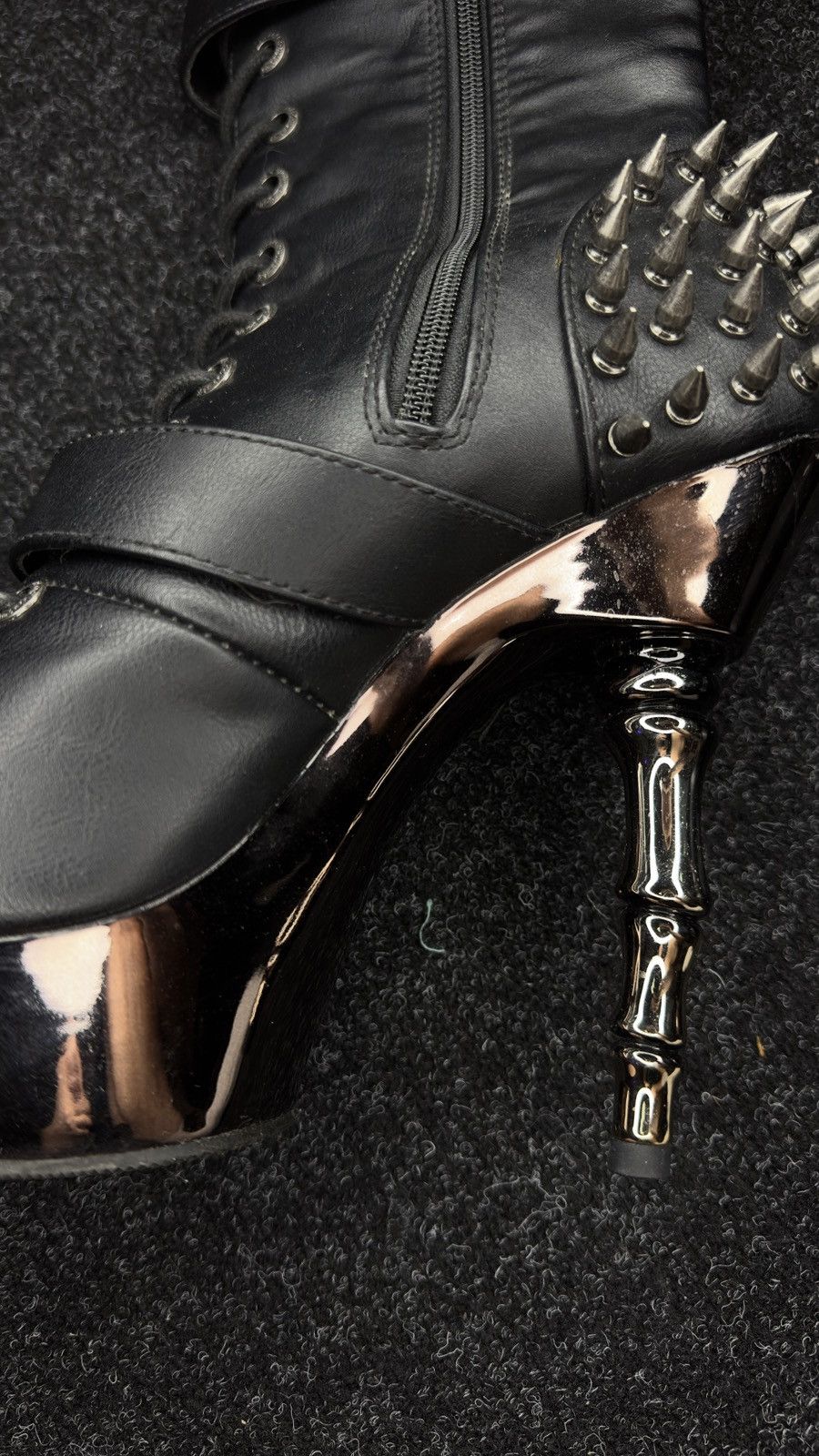 Demonia Cult Demonia Muerto Gothic Spiked Platform Boots Knee High Black Size US 10 / IT 40 - 7 Thumbnail