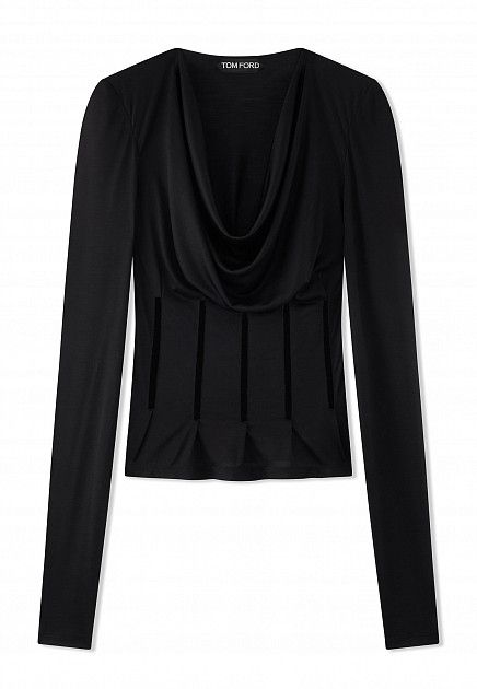 Tom Ford o1w1db10225 TSJ519 Corset Top in Black Size S / US 4 / IT 40 - 1 Thumbnail