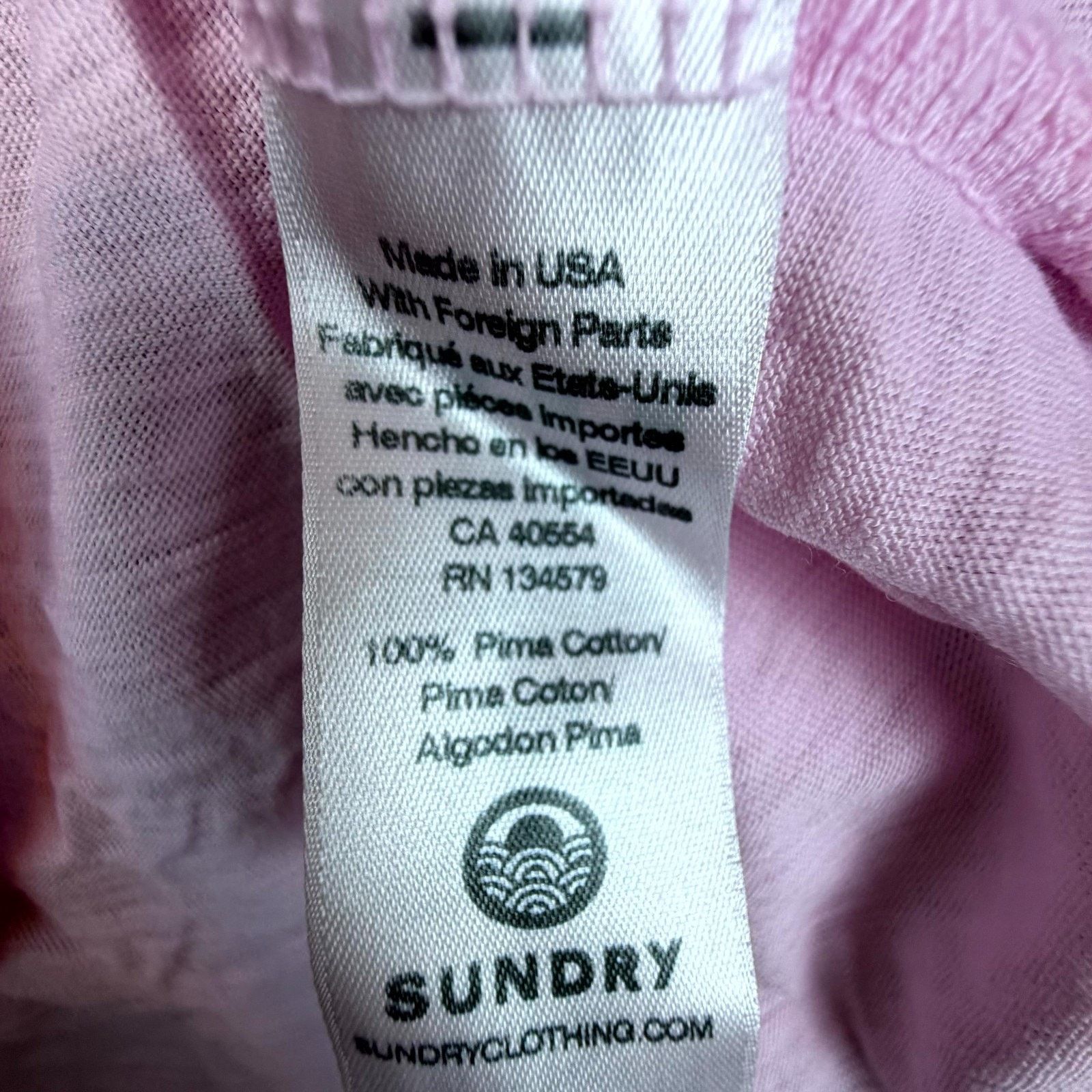 Sundry Sundry Blouse 3 Pink Ruched Sleeve High Low Burnout Girly Size S / US 4 / IT 40 - 6 Thumbnail