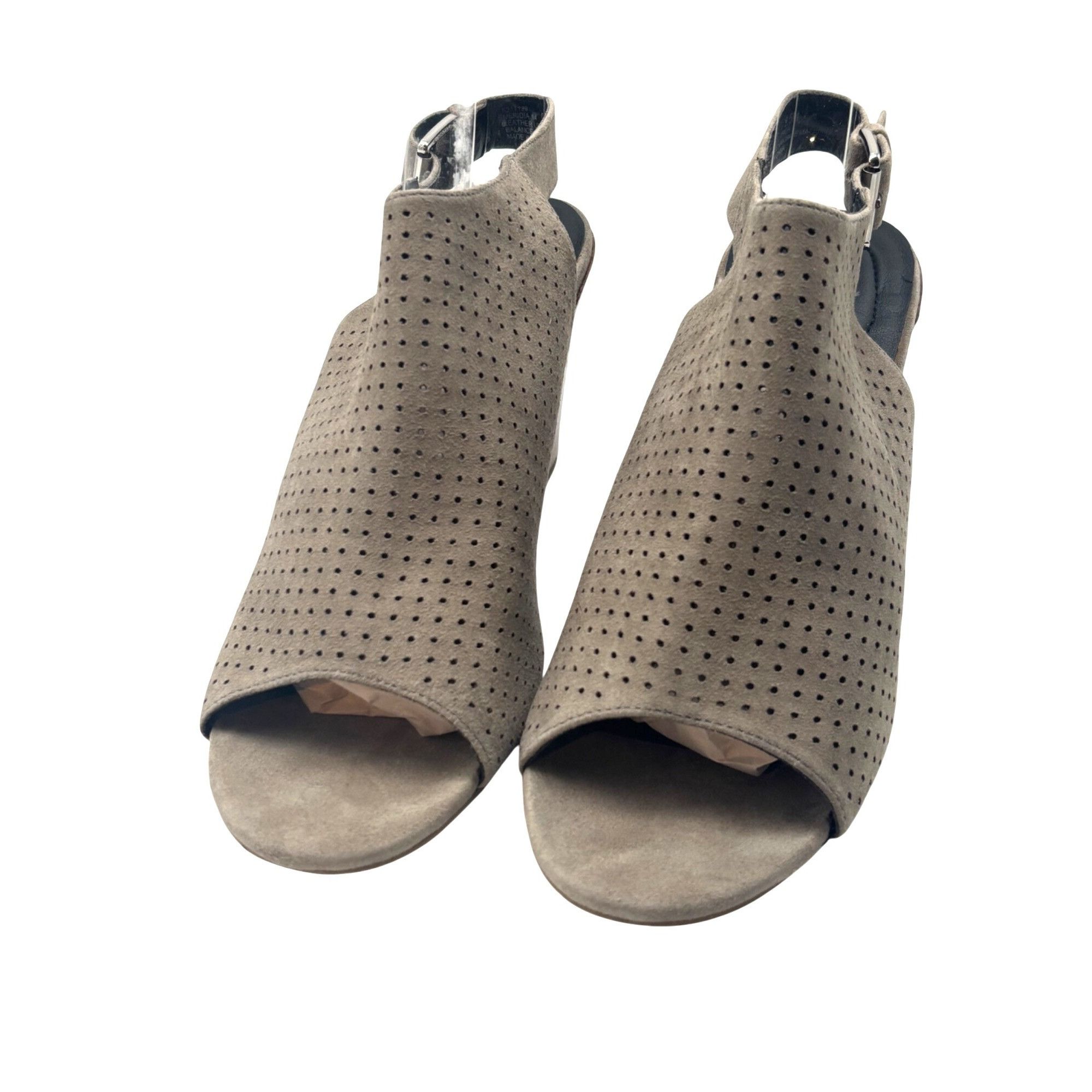 Other Adam Tucker Meridia Perforated Suede Sandal, 9.5, M, Taupe Size US 9.5 / IT 39.5 - 3 Thumbnail