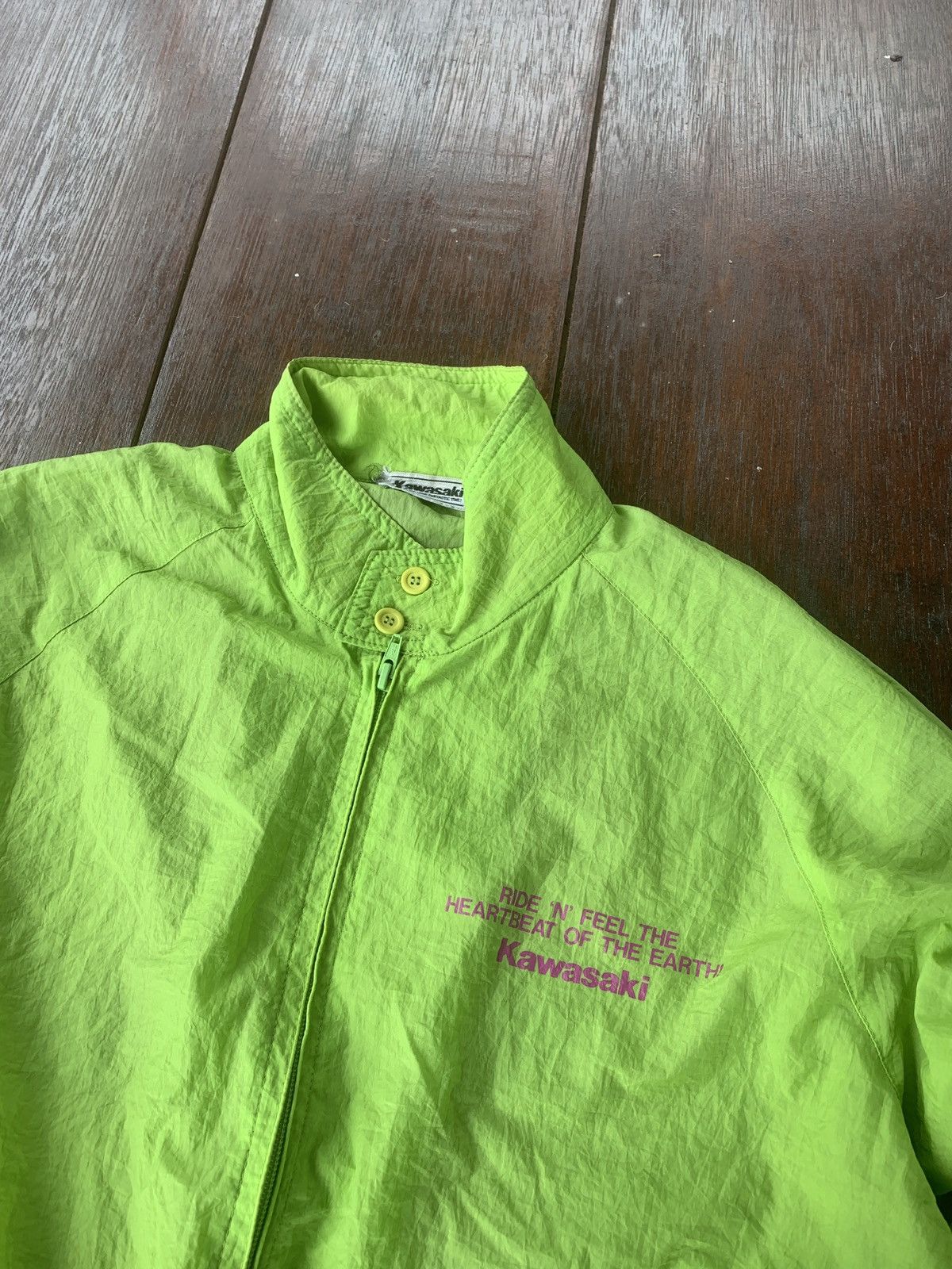 Japanese Brand × Vintage Vintage Kawasaki iconic green colour light jacket Size US M / EU 48-50 / 2 - 4 Thumbnail
