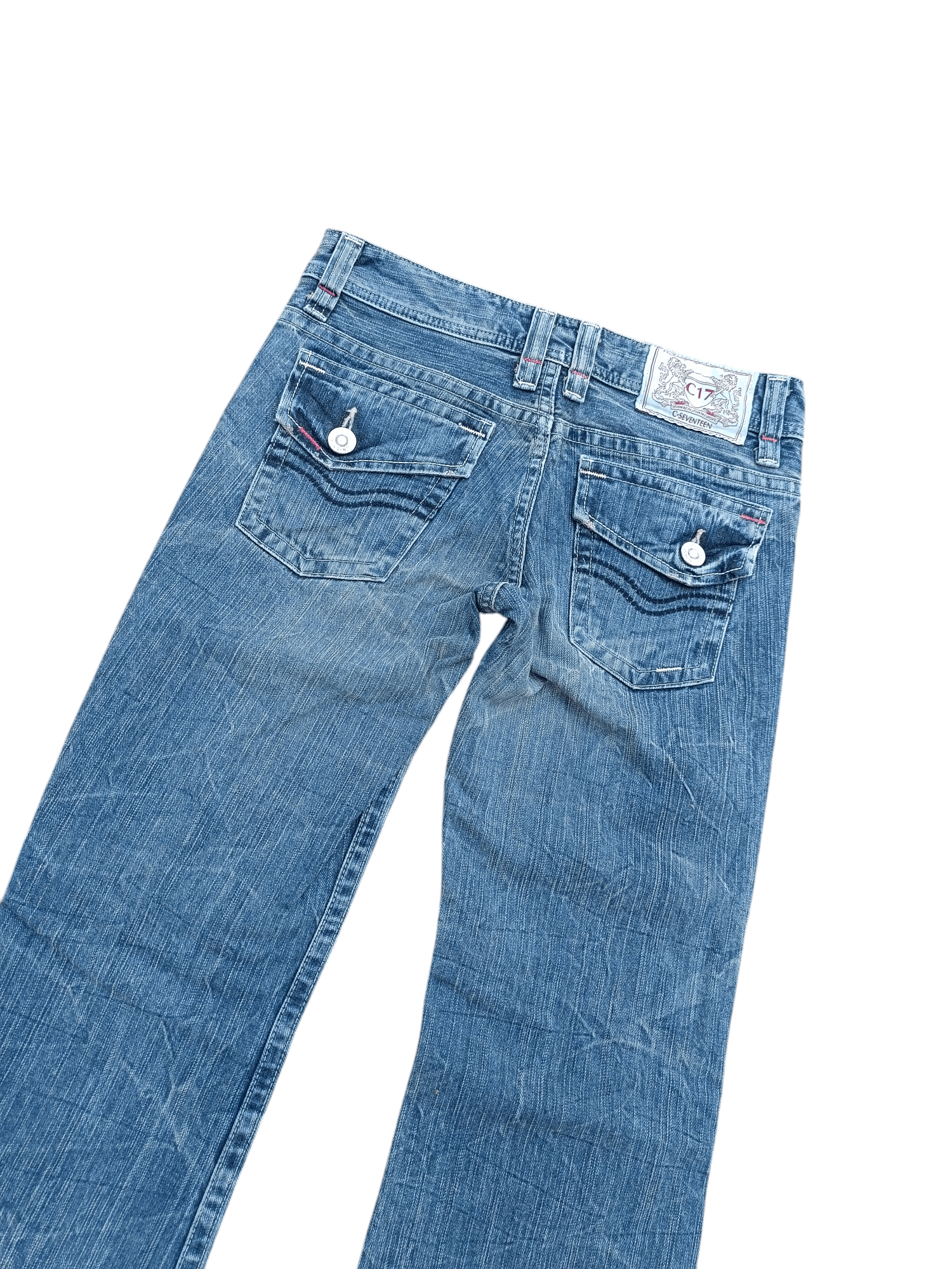Designer × Japanese Brand FLARED C-Seventeen Bootcut Whiskers Faded Denim Pants Size S Size 30" / US 8 / IT 44 - 8 Thumbnail