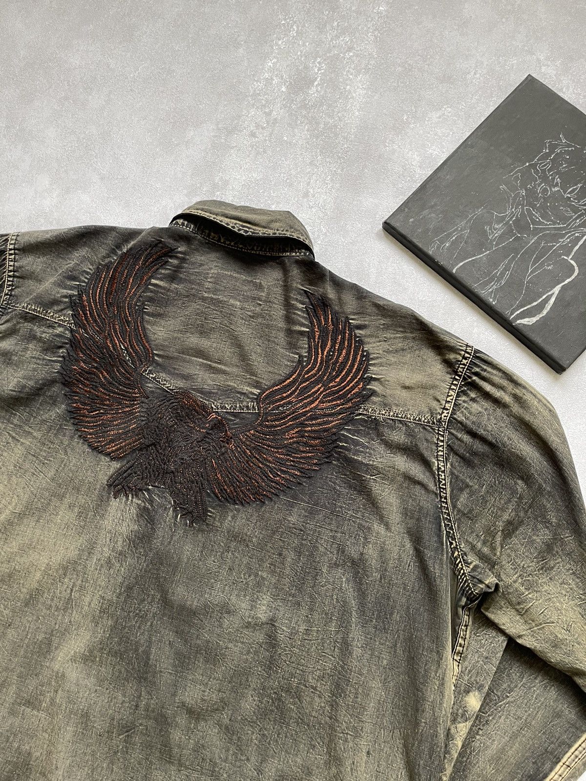 Vintage Vintage Racing Eagle Denim Racing Jacket made in USA Size US L / EU 52-54 / 3 - 3 Thumbnail