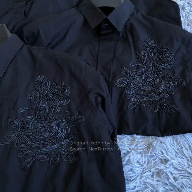 Dior Dior Size39 Dior Homme Black Rose Shirt Size US XXS / EU 40 - 1 Thumbnail