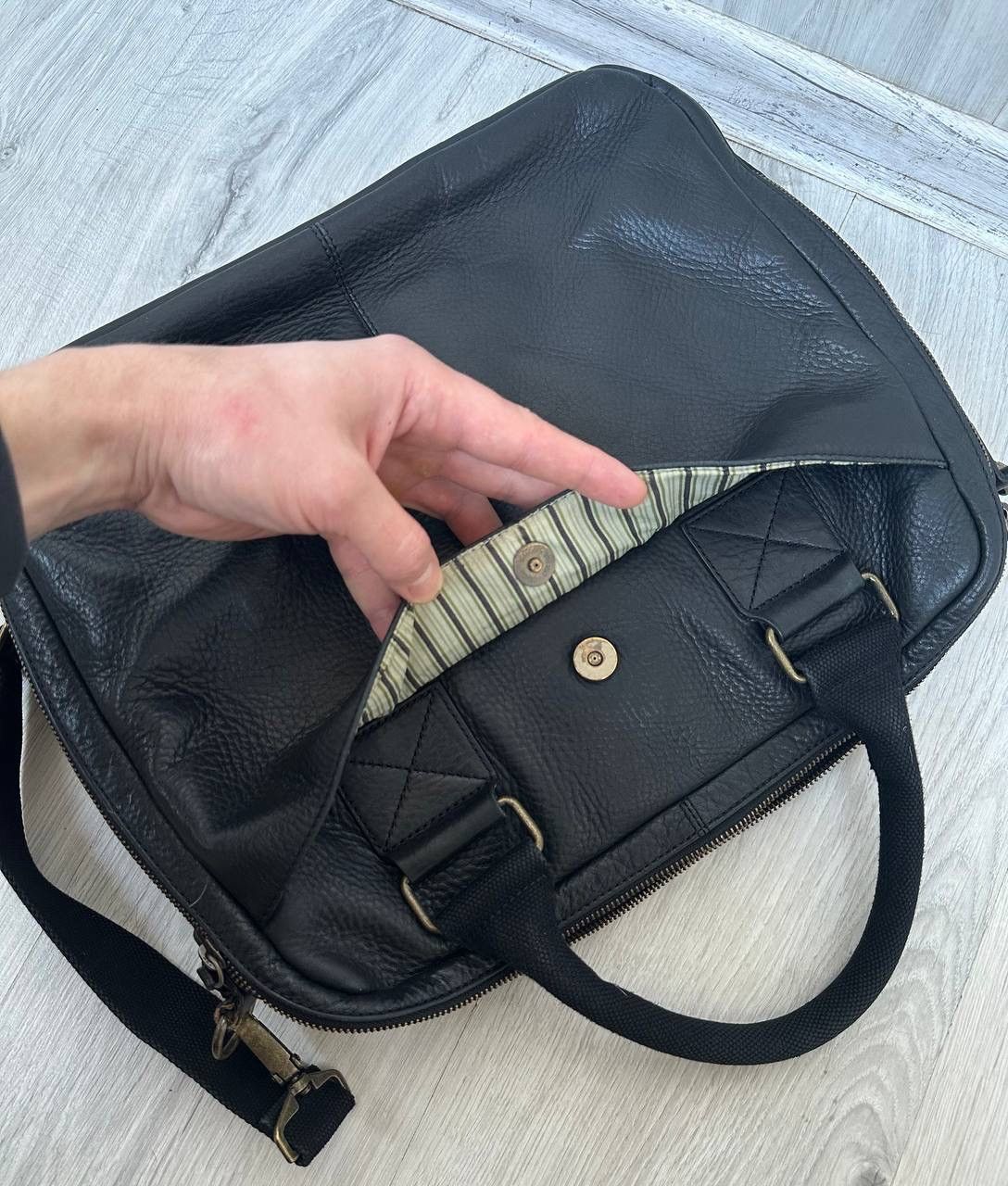 Leather Ted Baker 100% Genuine Leather Satchel Crossbody Work Bag Size ONE SIZE - 8 Thumbnail