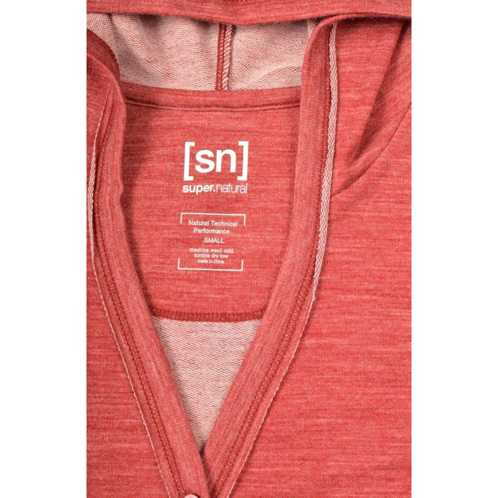 Vintage Super.natural Womens Merino Wool Blend Red Button-Up Hoodie Hoody Size Small Size S / US 4 / IT 40 - 3 Thumbnail
