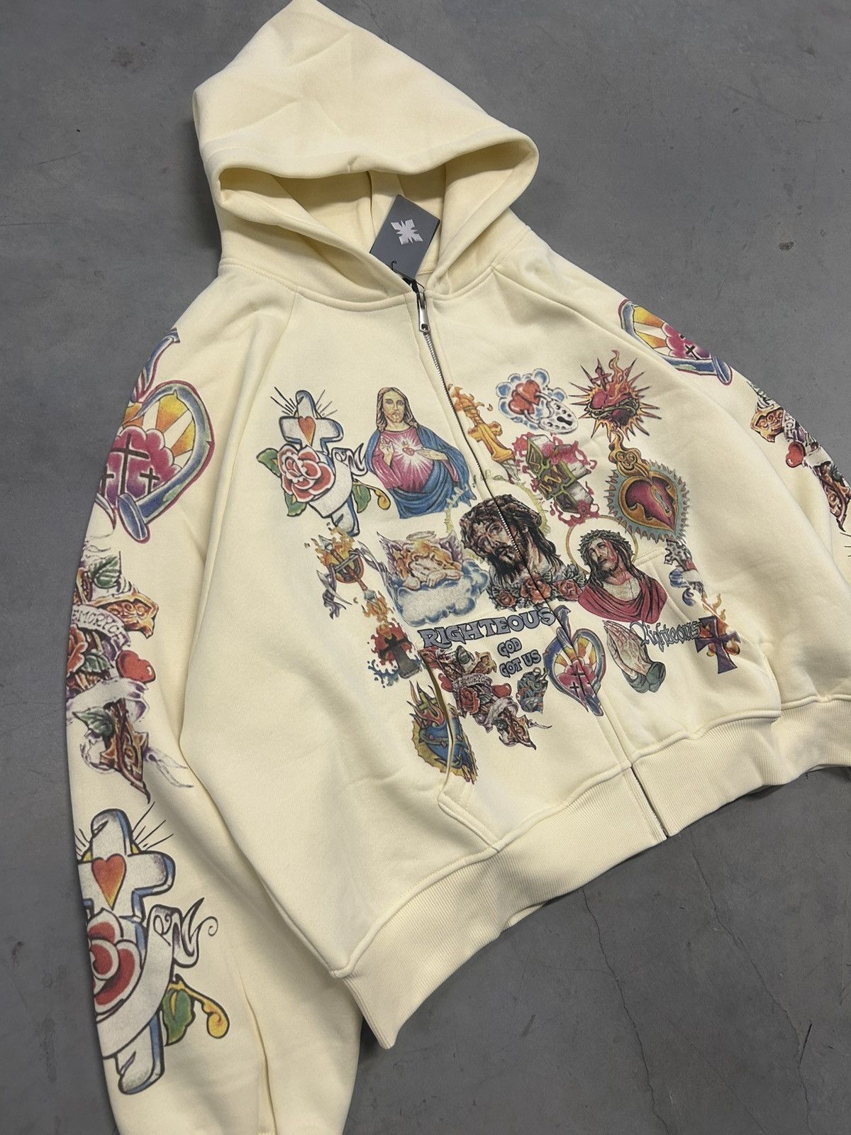 Other We Are Righteous Risen King Cream Zip Up Hoodie Large New Size US L / EU 52-54 / 3 - 2 Thumbnail