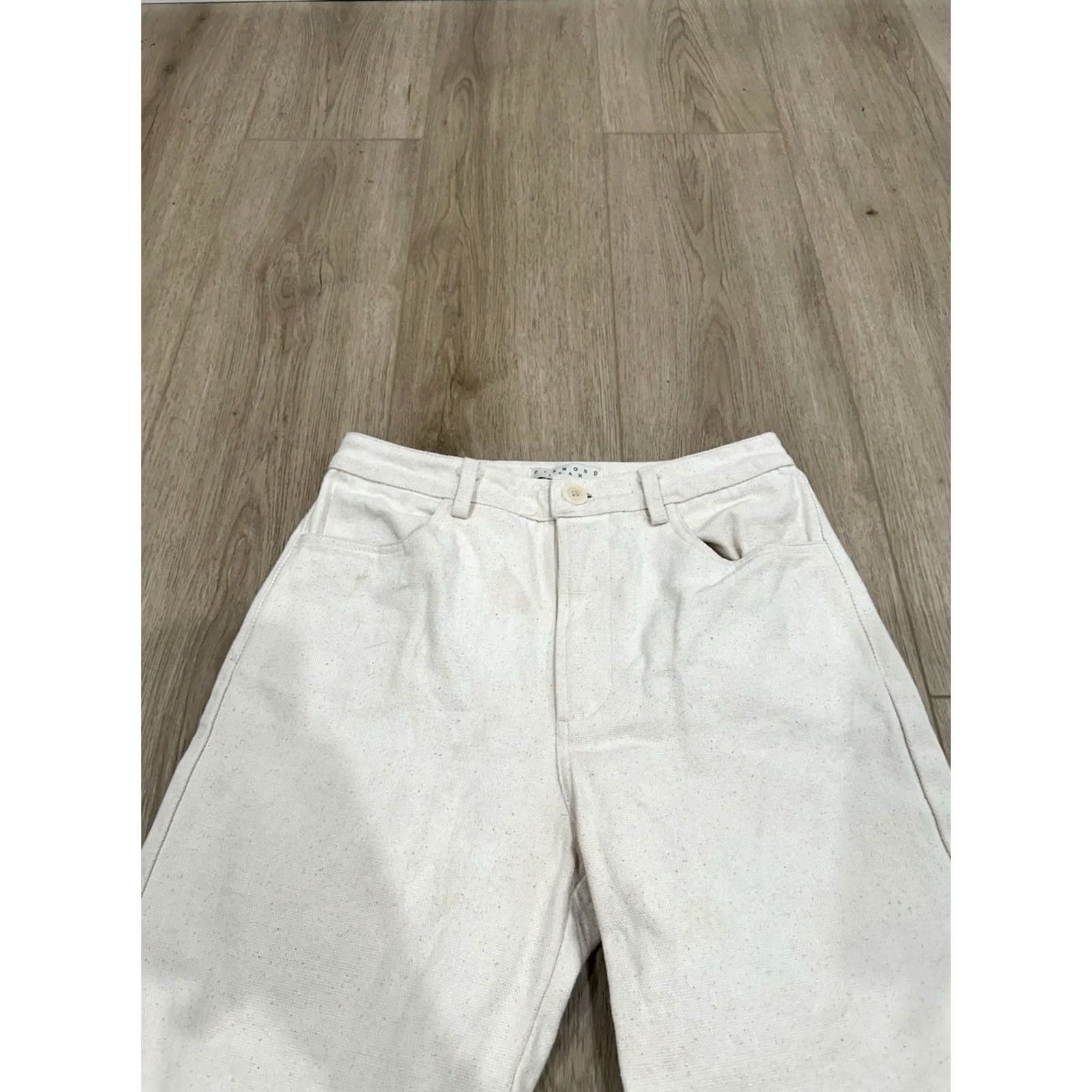Ulla Johnson Diamond Leah Birds Eye Weave Trouser Chino Pants Women Ivory Cotton Canvas Size 6 Pockets USA Regular Straight Vintage: No Size 28" / US 6 / IT 42 - 5 Thumbnail