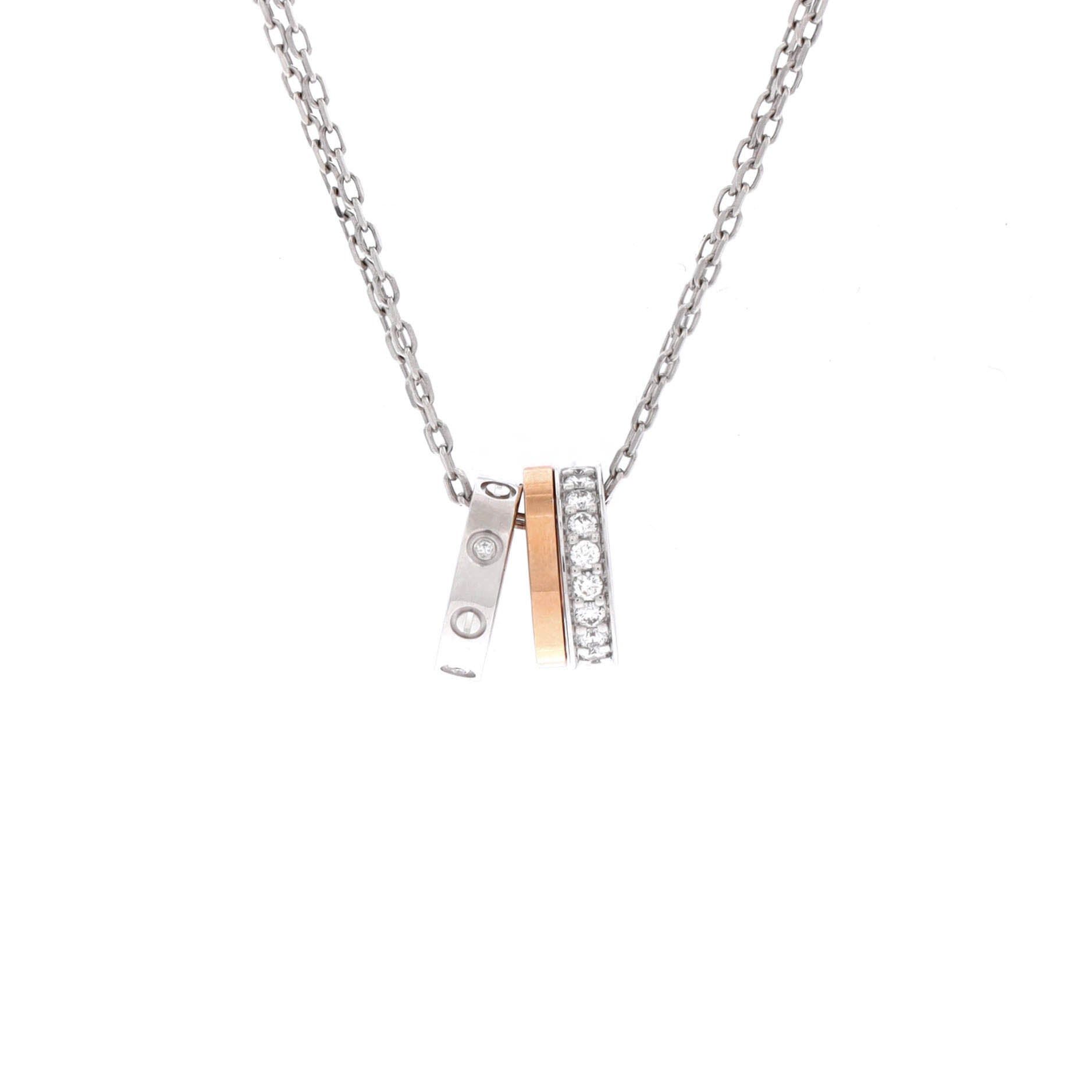 Love 3 Ring Pendant Necklace