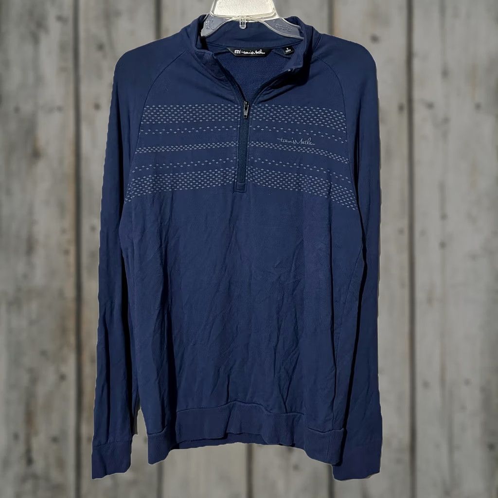 TravisMathew Travis Mathew Gulf Shores Golf Quarter Zip Pullover S Men Blue Pullover Golf Activewear Size S Size US S / EU 44-46 / 1 - 1 Thumbnail