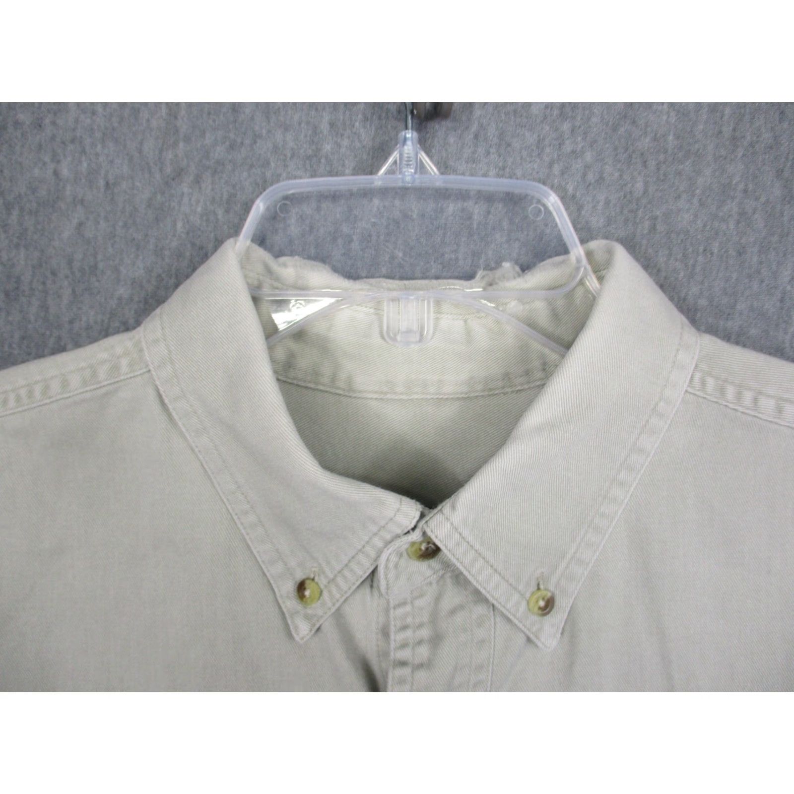 Timberland VINTAGE Timberland Shirt Mens Large Beige Long Sleeve Pocket Cotton Twill Size US L / EU 52-54 / 3 - 3 Thumbnail