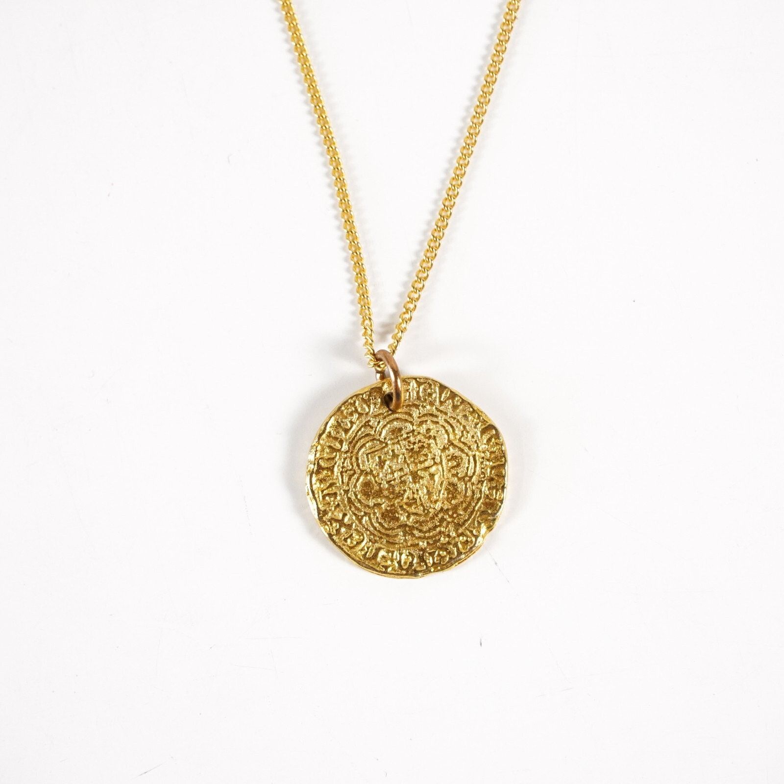 Other Replica Medieval Gold Coin Pendant Chain Necklace Token Size ONE SIZE - 3 Thumbnail