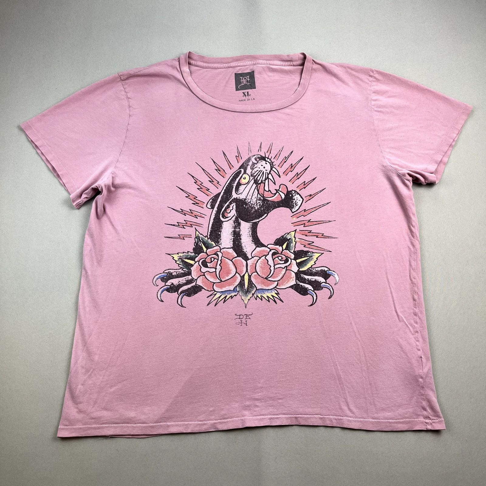 Ed Hardy Ed Hardy T-Shirt Womens XL Pink Panther Tattoo Rose