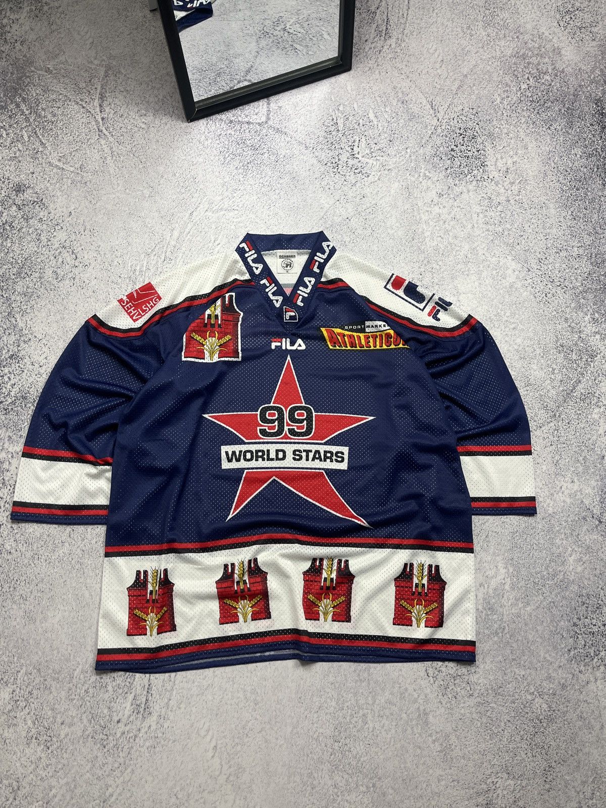 Fila Vintage 90’s Fila 99 World Stars Hockey Jersey Switzerland Size US XL / EU 56 / 4 - 1 Thumbnail
