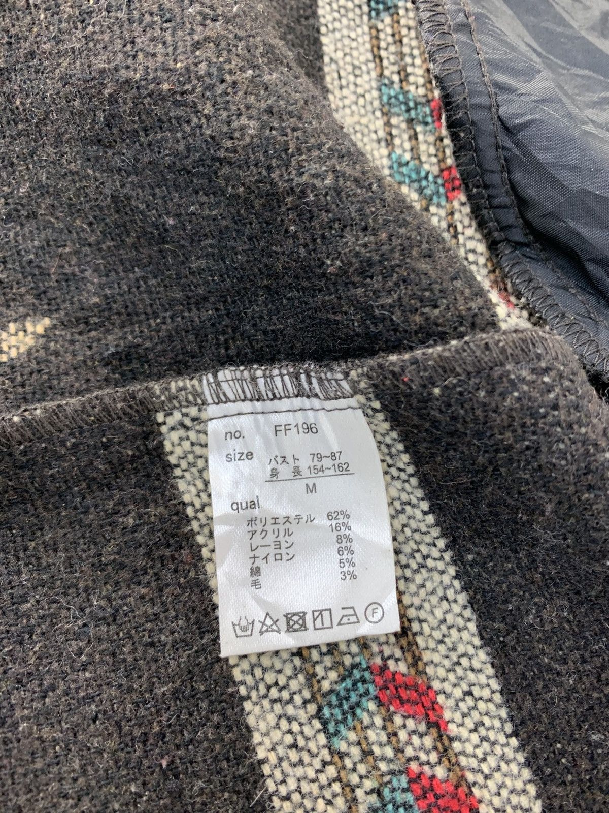 Vintage 90s Radarista Aztec Navajo Blanket Wool Wrap Cardigan Size L / US 10 / IT 46 - 6 Thumbnail