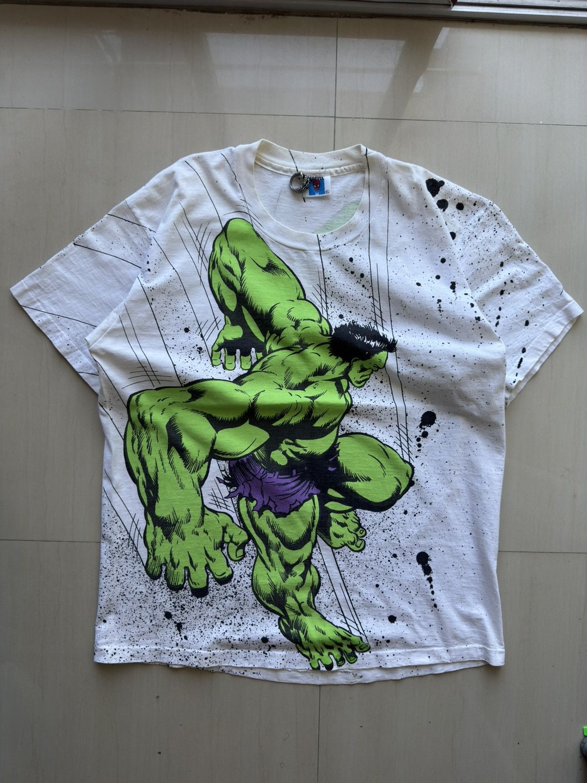 Marvel Comics 1992 The Incredible Hulk Avenger 90s VTG Marvel AOP Shirt Size US XL / EU 56 / 4 - 2 Thumbnail