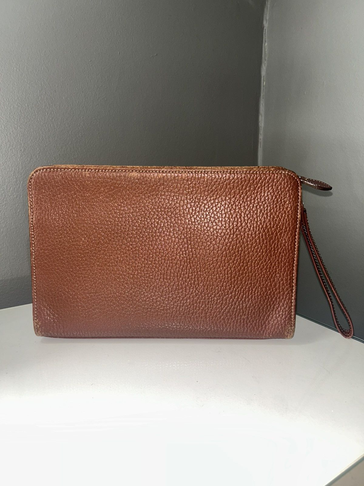 Burberry Vintage Burberry Brown Leather Clutch Bag w Nova Check Size ONE SIZE - 11 Thumbnail