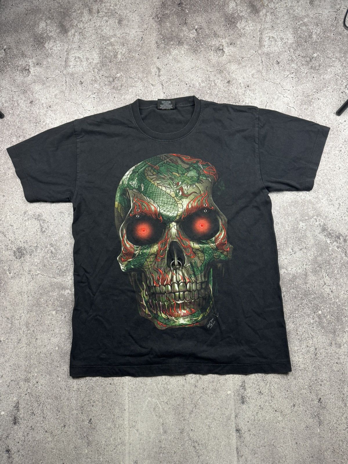 Japanese Brand Black Rock Vintage Y2K Gothic Skull T-Shirt Affliction vibe Size US L / EU 52-54 / 3 - 1 Thumbnail