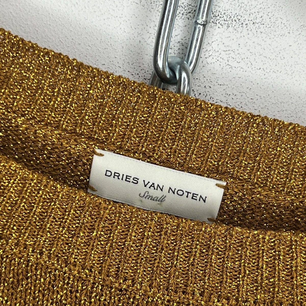 Dries Van Noten Dries Van Noten Gold Glitter Sweater Jumper Size S / US 4 / IT 40 - 5 Thumbnail