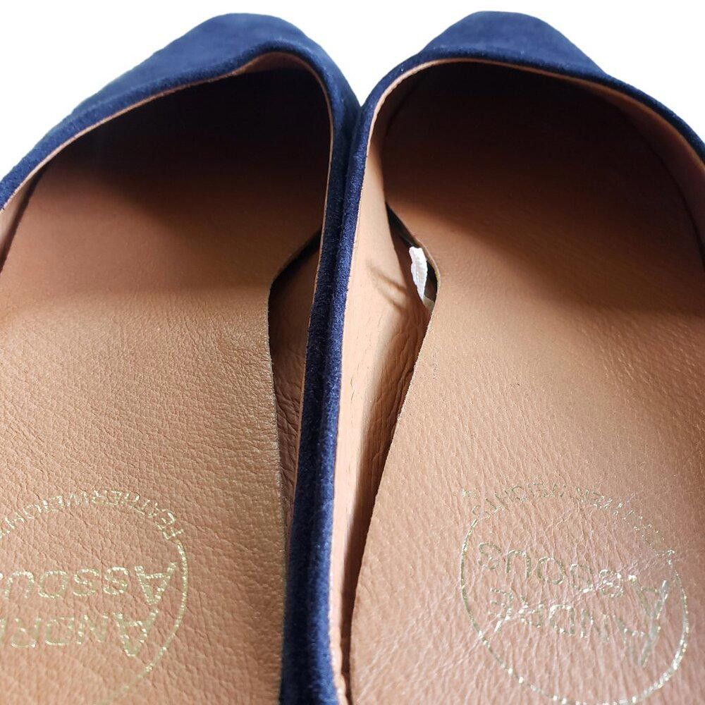 Designer SH105 Andre Assous Norma Suede Navy Featherweight Flat 9.5 Size US 9.5 / IT 39.5 - 7 Thumbnail