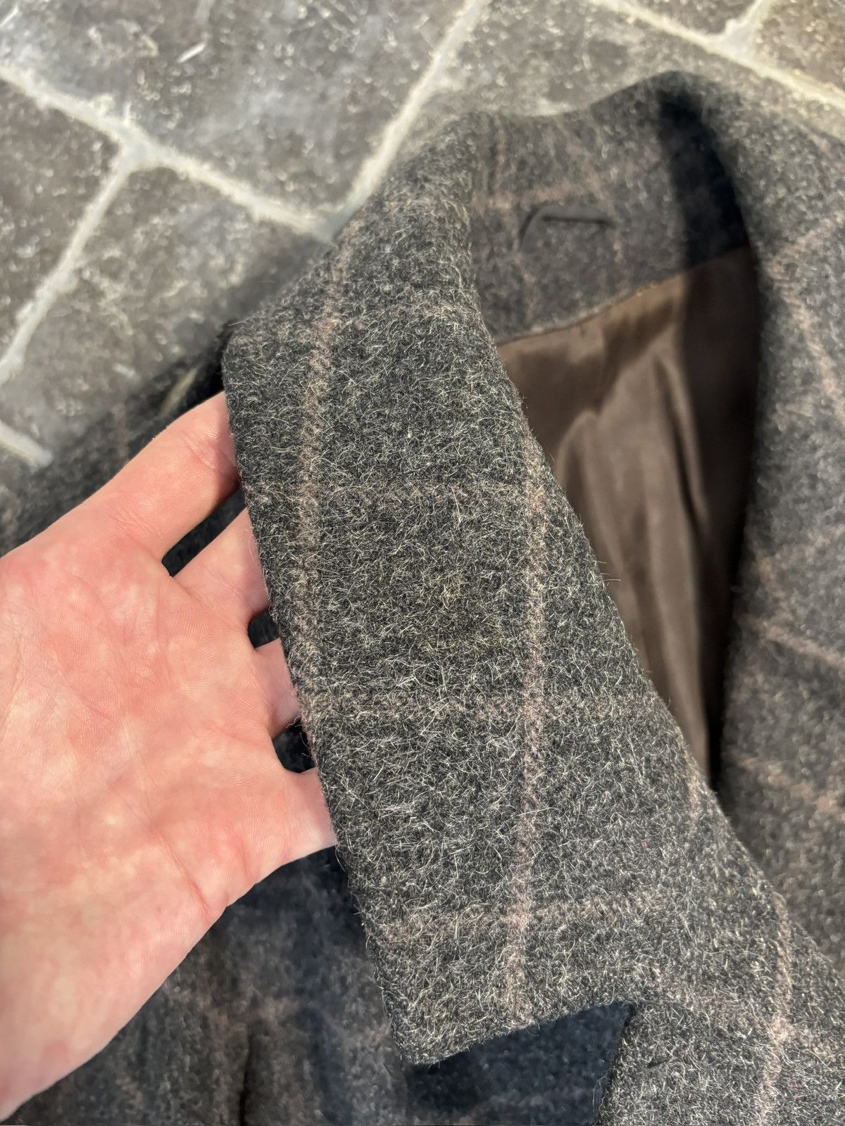 Vintage Vintage Wool Coat Belted Plaid Long Trench Floor Length Grey Size US S / EU 44-46 / 1 - 12 Thumbnail