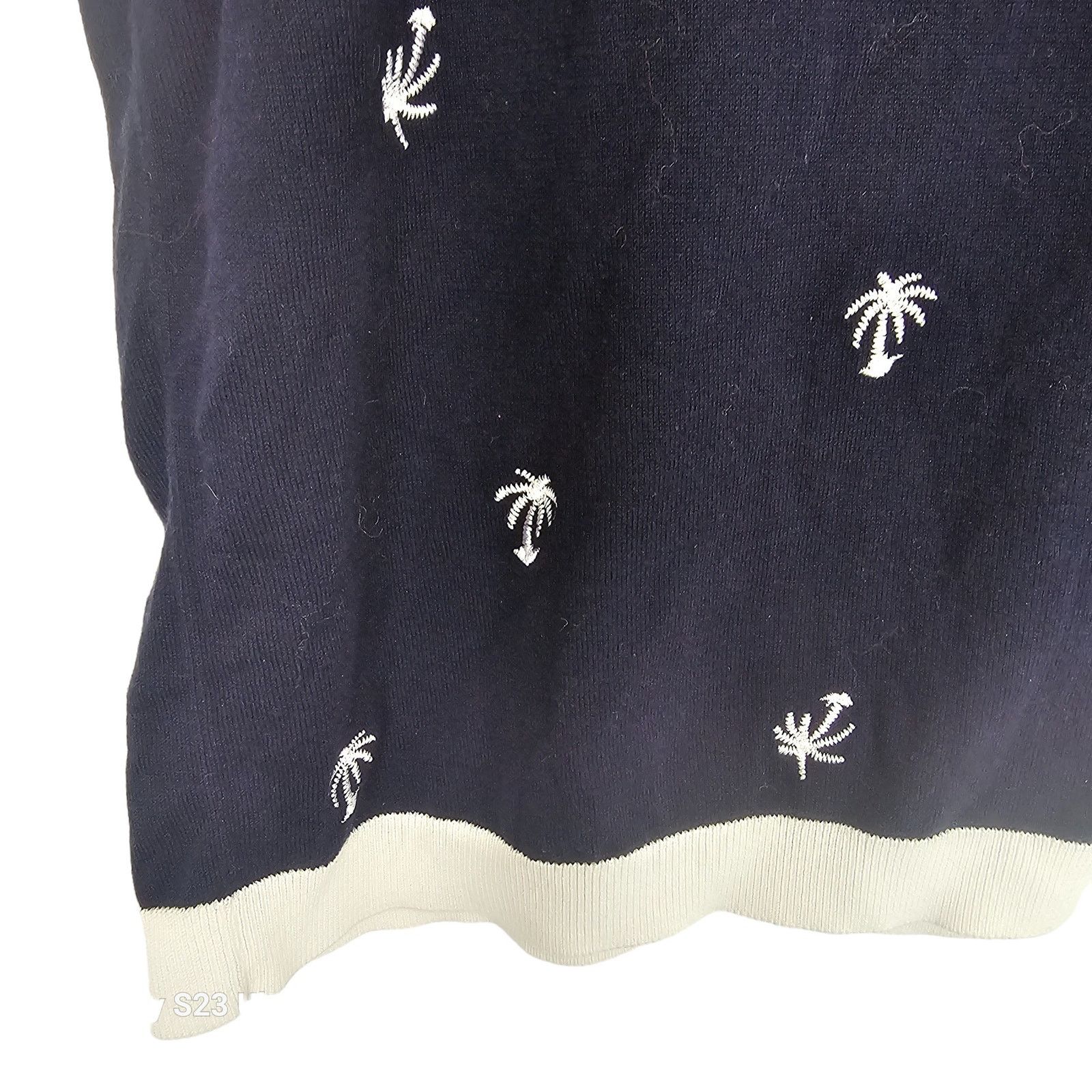 Talbots Talbots Womens Palm Tree Print Knit Sweater Size 3X Resort Size 3XL / US 20-22 - 3 Thumbnail