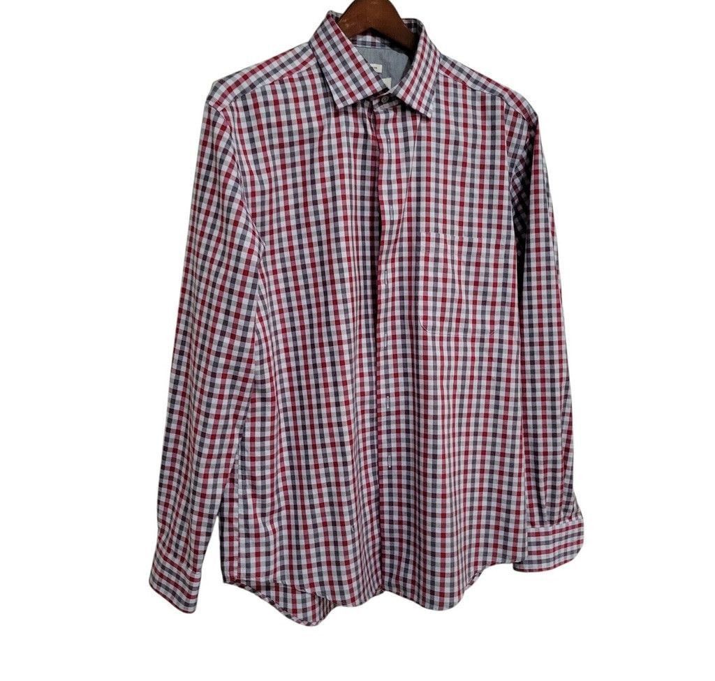 Joseph Abboud Joseph Abboud Long-Sleeves Checkered Non-Iron Shirt. Large. Size US L / EU 52-54 / 3 - 1 Thumbnail