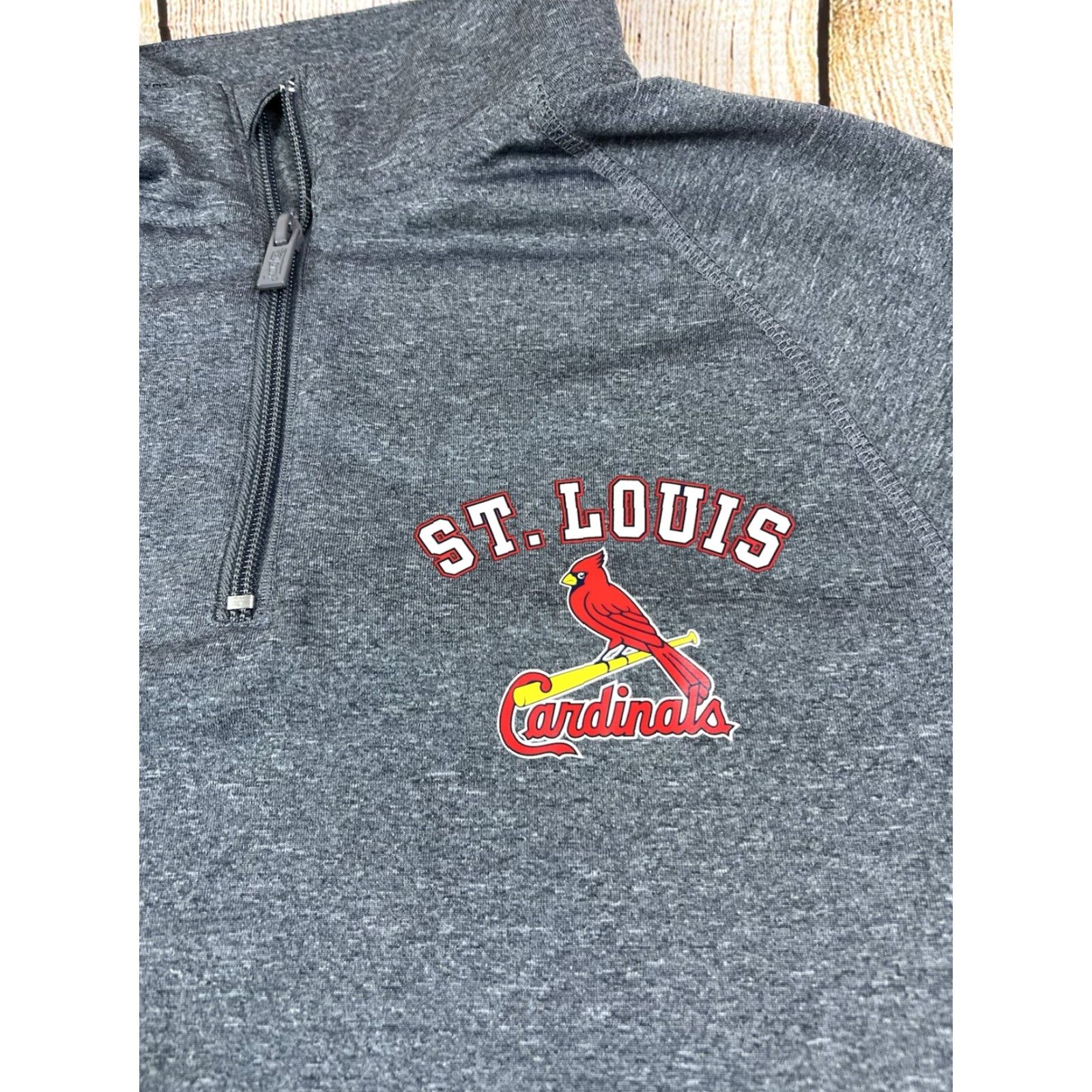 Vintage Mens St Louis Cardinals Baseball Stitches 1/4 Zip Long Sleeve Shirt Size S Gray Embroidered Logo 1/4 Zip Pullover Adult Mens Baseball Size US S / EU 44-46 / 1 - 6 Thumbnail