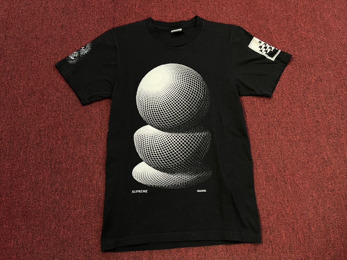 image of Supreme Mc Esher Spheres Tee in Black, Men's (Size Small)