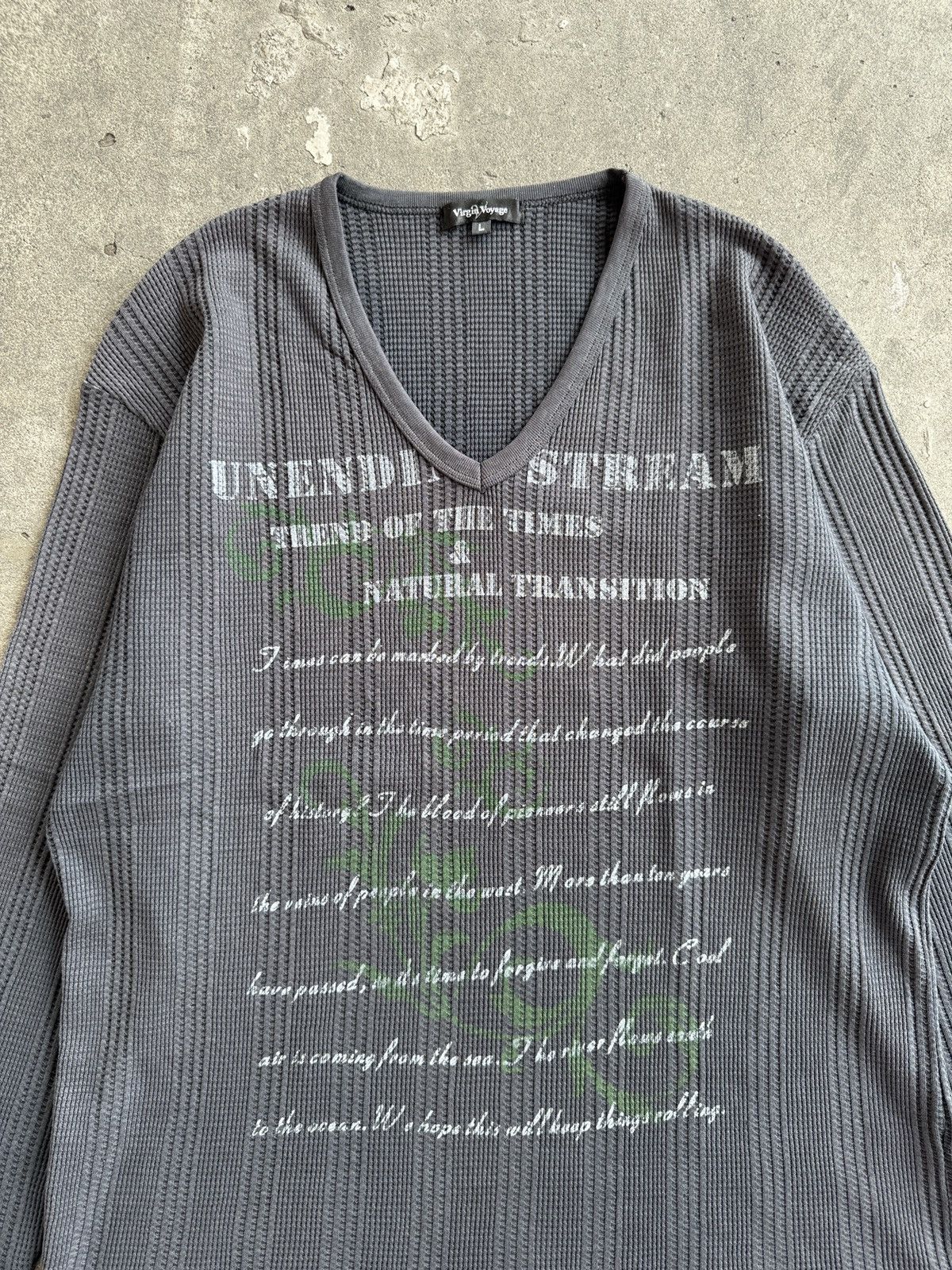 Japanese Brand Virgin Voyage Poem Knit LS Tshirt Size US M / EU 48-50 / 2 - 4 Thumbnail