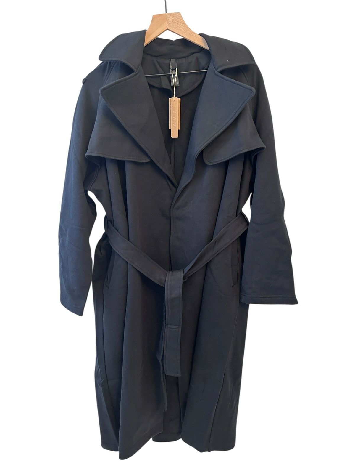 SKIMS NWT SKIMS Boyfriend Fleece Trench Coat - Onyx XXS OVERSIZED Size XXS / US 00 / IT 34 - 2 Thumbnail