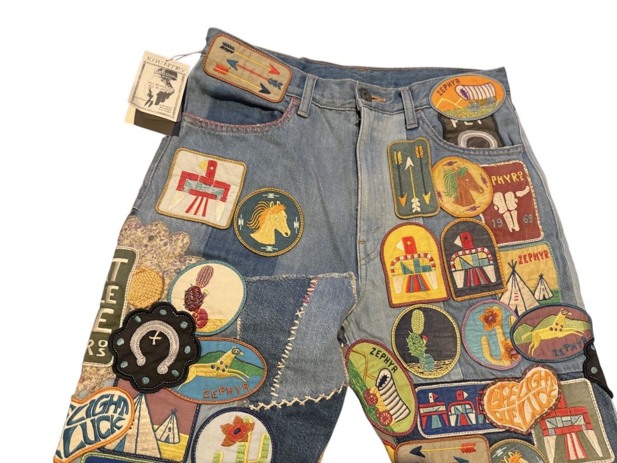 Kapital Kountry Kapital Denim 5P Rat Flare Jeans (Beautiful World Remake) Size US 32 / EU 48 - 3 Thumbnail
