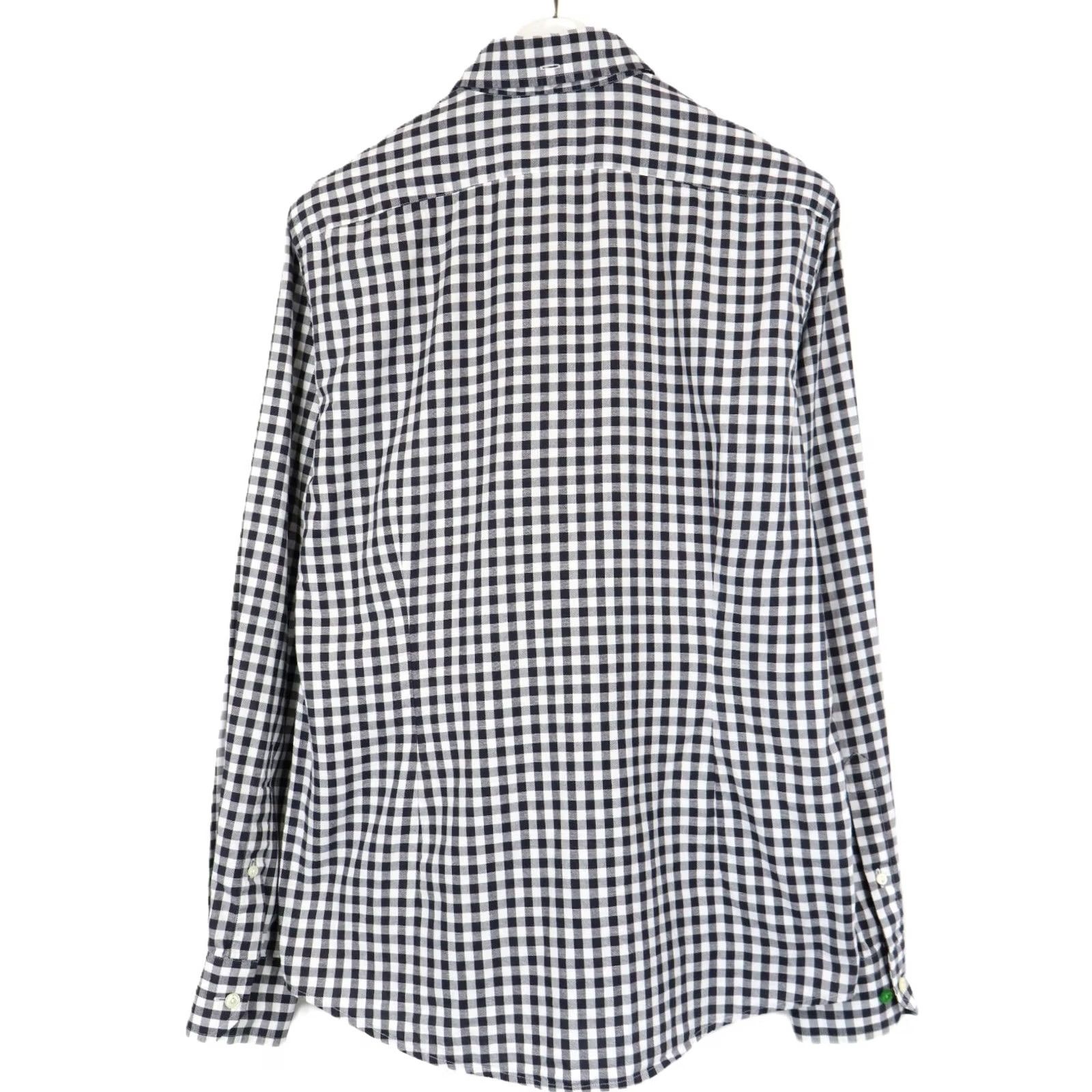 Eton ETON Shirt Men's LARGE Black/White Checked Pocket Button-Down Slim Linen Blend Size US L / EU 52-54 / 3 - 2 Thumbnail