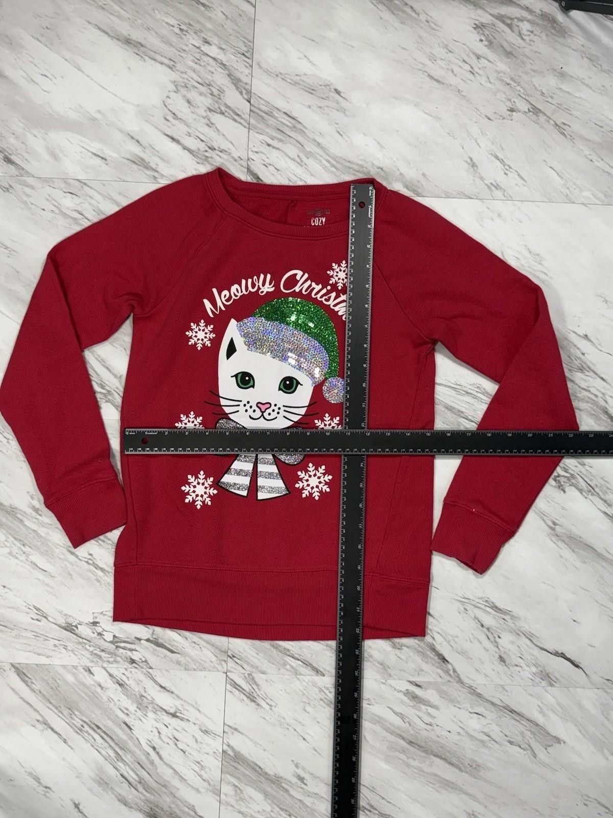 Christian Louboutin SO Cozy Crewneck Meowy Christmas Cat Sweater Red Size 12 #8 Size XL / US 12-14 / IT 48-50 - 2 Thumbnail