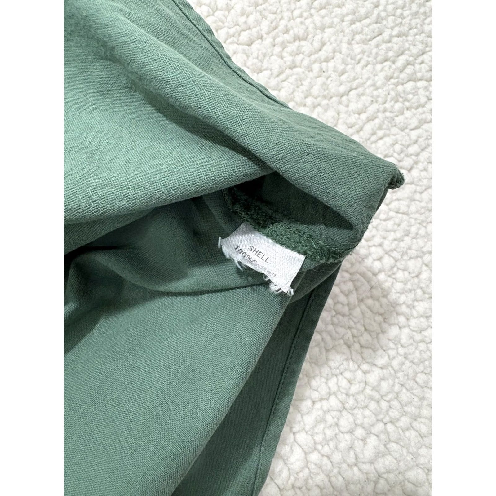 Vintage Pomander Place Shirt Dress Green M 3/4 Sleeve Button Collared Short Dress Modern Boho Preppy Women Size M / US 6-8 / IT 42-44 - 4 Thumbnail