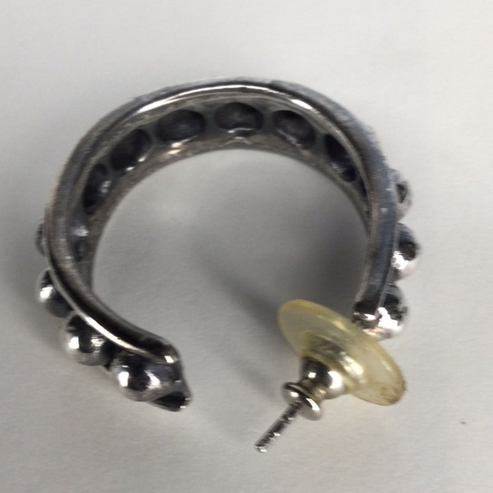 Other Silver & Black Tone Retro 1990's Stud Hoop Earrings Size ONE SIZE - 6 Thumbnail