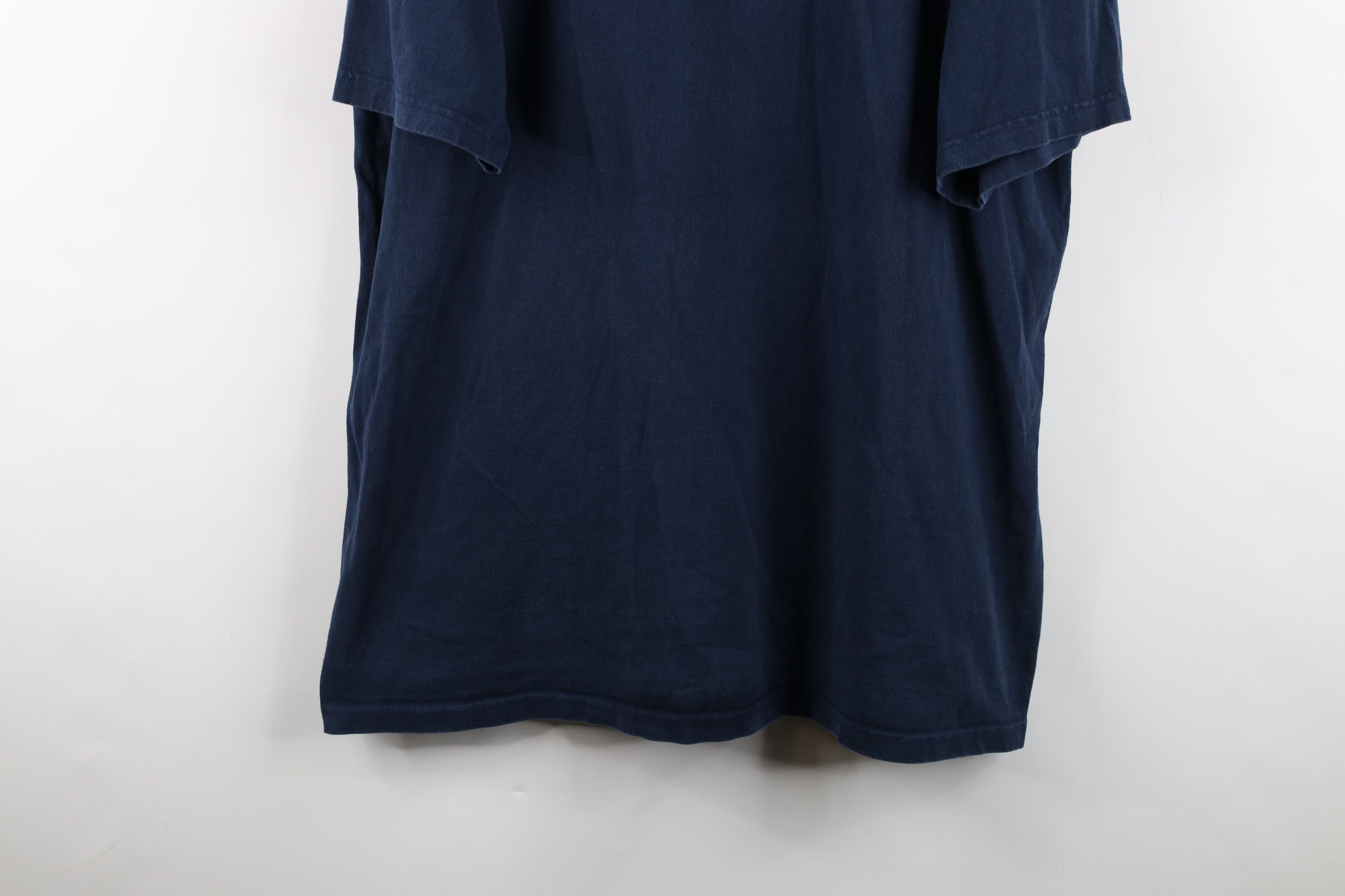 Vintage Vintage 90s Streetwear Blank Heavyweight T-Shirt Blue Cotton Size US XXL / EU 58 / 5 - 3 Thumbnail