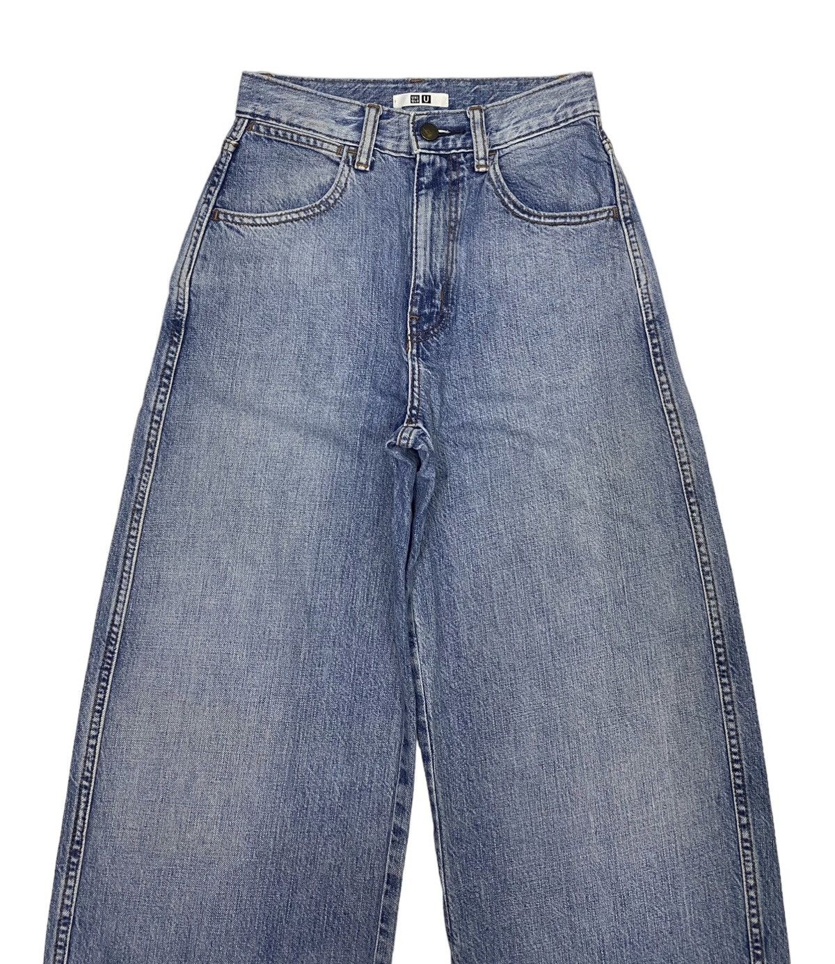 Christophe Lemaire UNIQLO LEMAIRE BAGGY CROPPED DISTRESSED DENIM JEANS Size 24" / US 00 / IT 34 - 5 Thumbnail