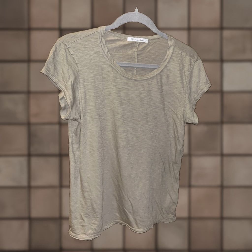 Michael Stars Michael Stars T-Shirt Crew Neck Short Sleeve Gray Women’s Small Distressed Hem Made in USA OS Size S / US 4 / IT 40 - 1 Thumbnail