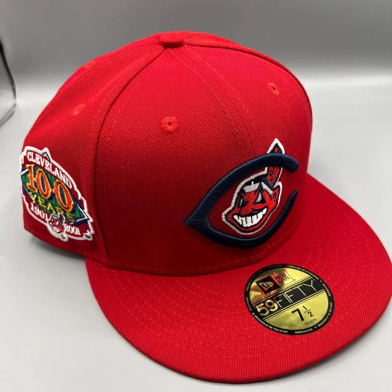 New Era Cleveland Indians Guardians Hat Men 7 1/2 Red Fitted New Size ONE SIZE - 1 Thumbnail