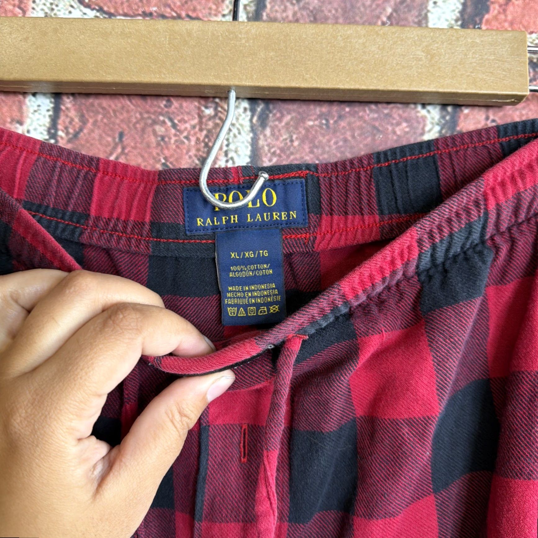 Polo Ralph Lauren Polo Ralph Lauren Pajama Pants Plaid Knit Cotton 100% Red Black Size XL Mens Size US XL / EU 56 / 4 - 2 Thumbnail